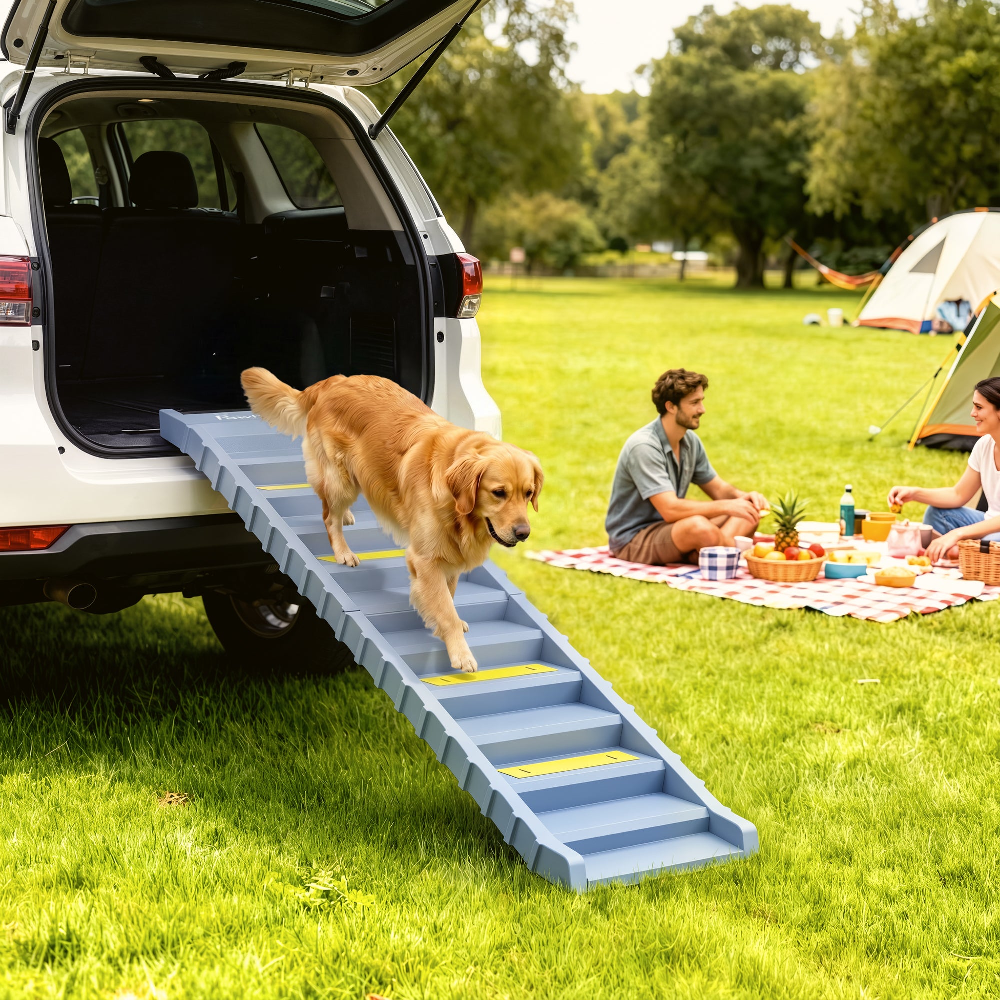 pawhut-escalier-chien-pliable-10-marches-antid-rapant-gris image 3