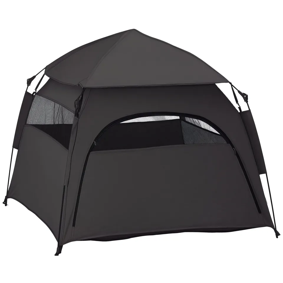 pawhut-tente-de-jeu-pliable-pour-chiens-xl-et-chats-oxford-gris-anthracite image 1