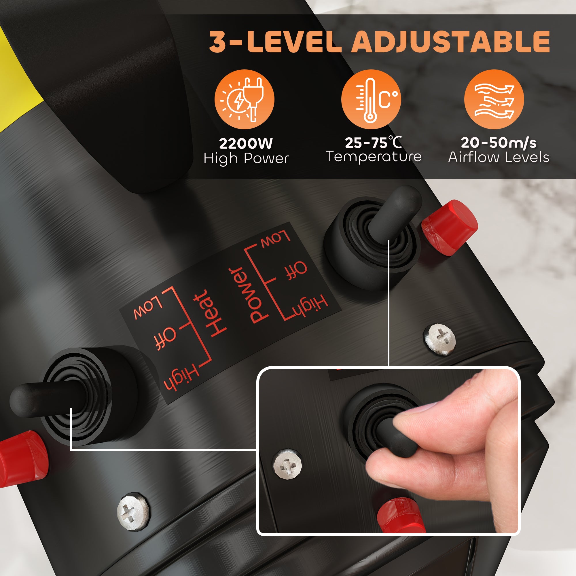 pawhut-s-che-cheveux-chien-2200w-temp-rature-et-d-bit-r-glables-3-embouts-noir image 6