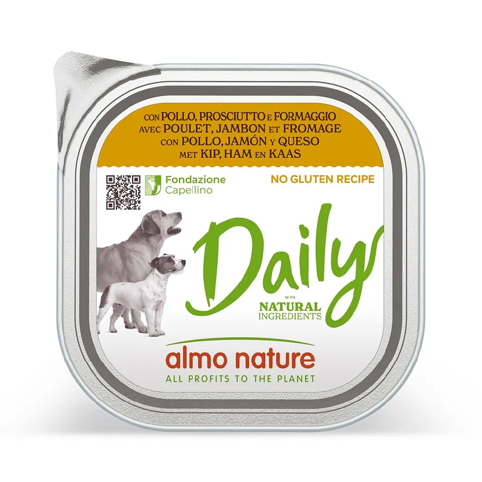 almo-nature-daily-dog-poulet-jambon-fromage-p-t-chien-9-x-300-g image 1