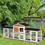 pawhut-clapier-lapins-en-bois-230-cm-double-enclos-blanc image 2