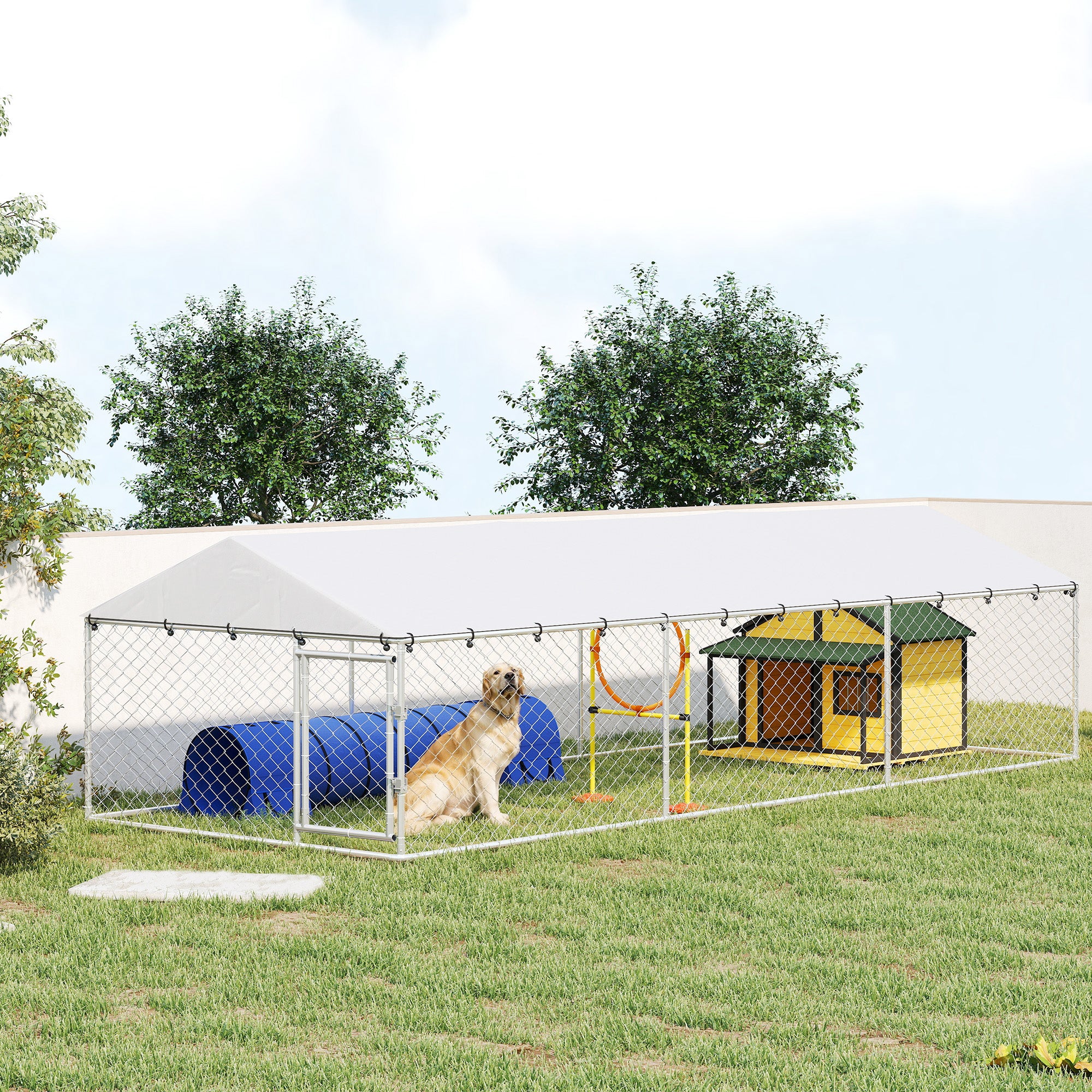 pawhut-enclos-pour-chien-ext-rieur-avec-couverture-imperm-able-et-double-verrou- image 3