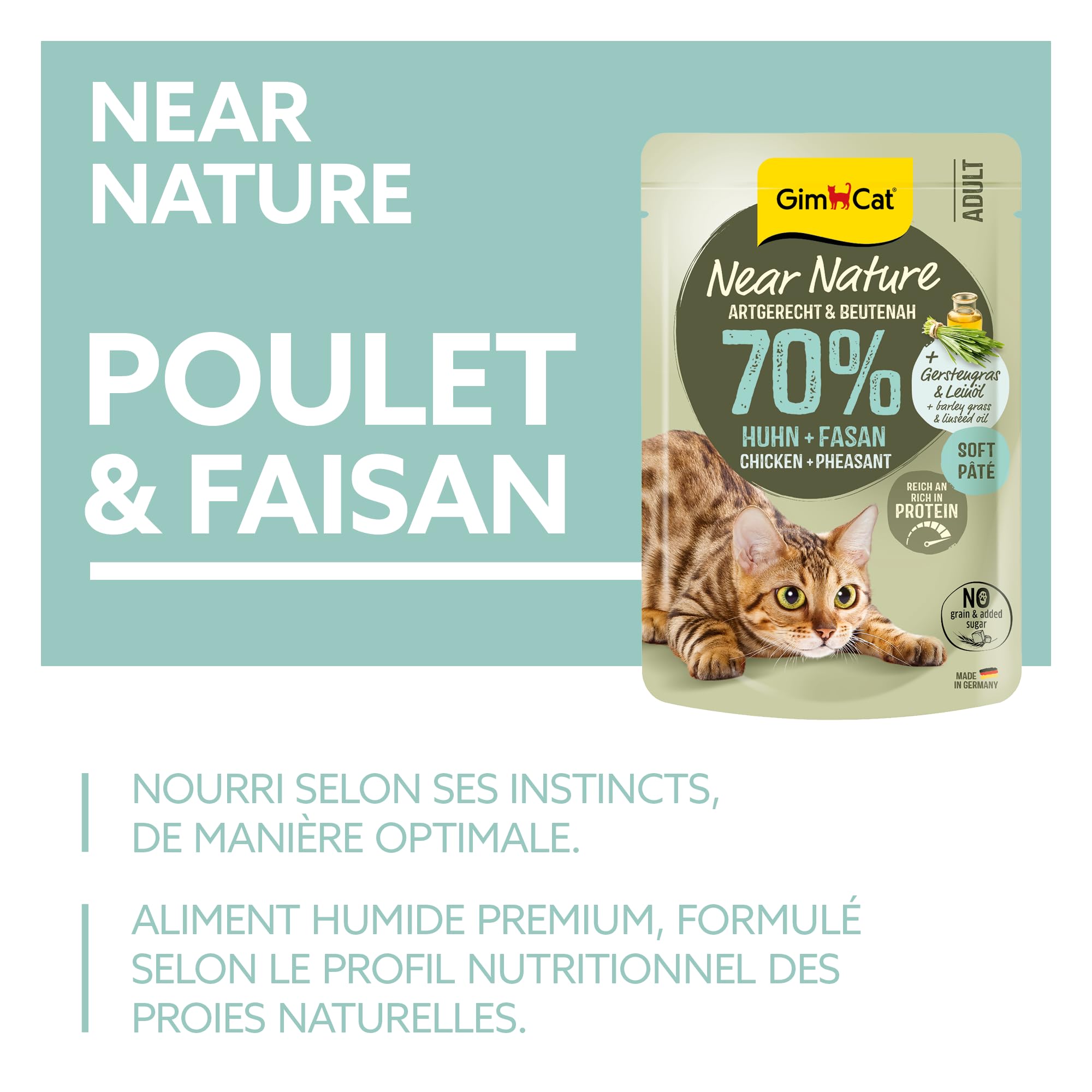 gimcat-near-nature-poulet-faisan-nourriture-humide-sans-c-r-ales-pour-chats-d-s- image 2