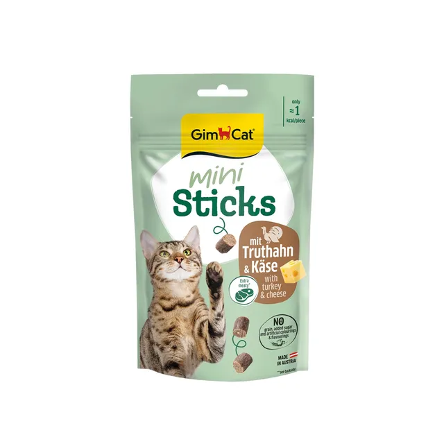 gimcat-mini-sticks-dinde-et-fromage-pour-chat-50-g image 1