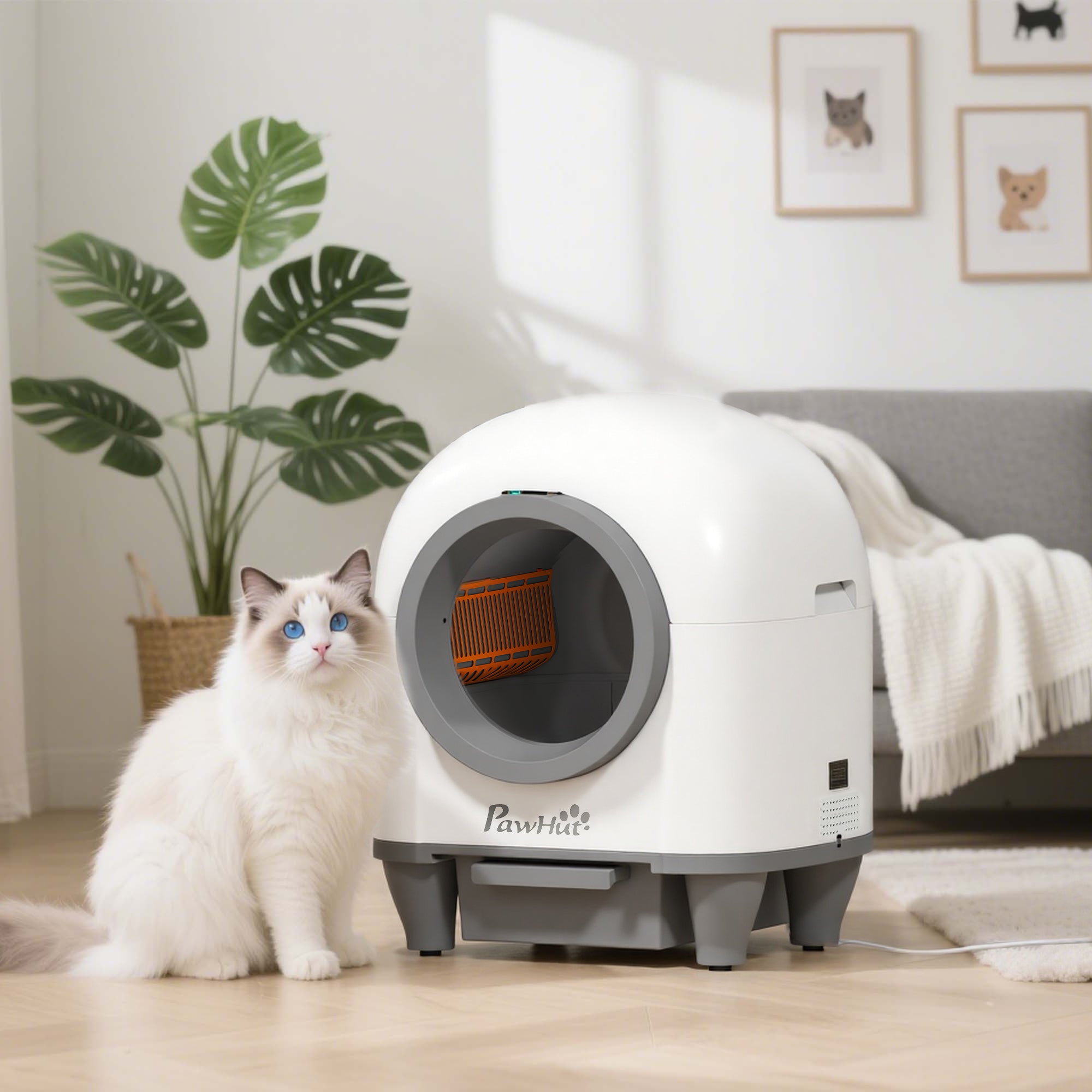 pawhut-bac-liti-re-autonettoyant-80l-connect-avec-application-multi-chats image 3