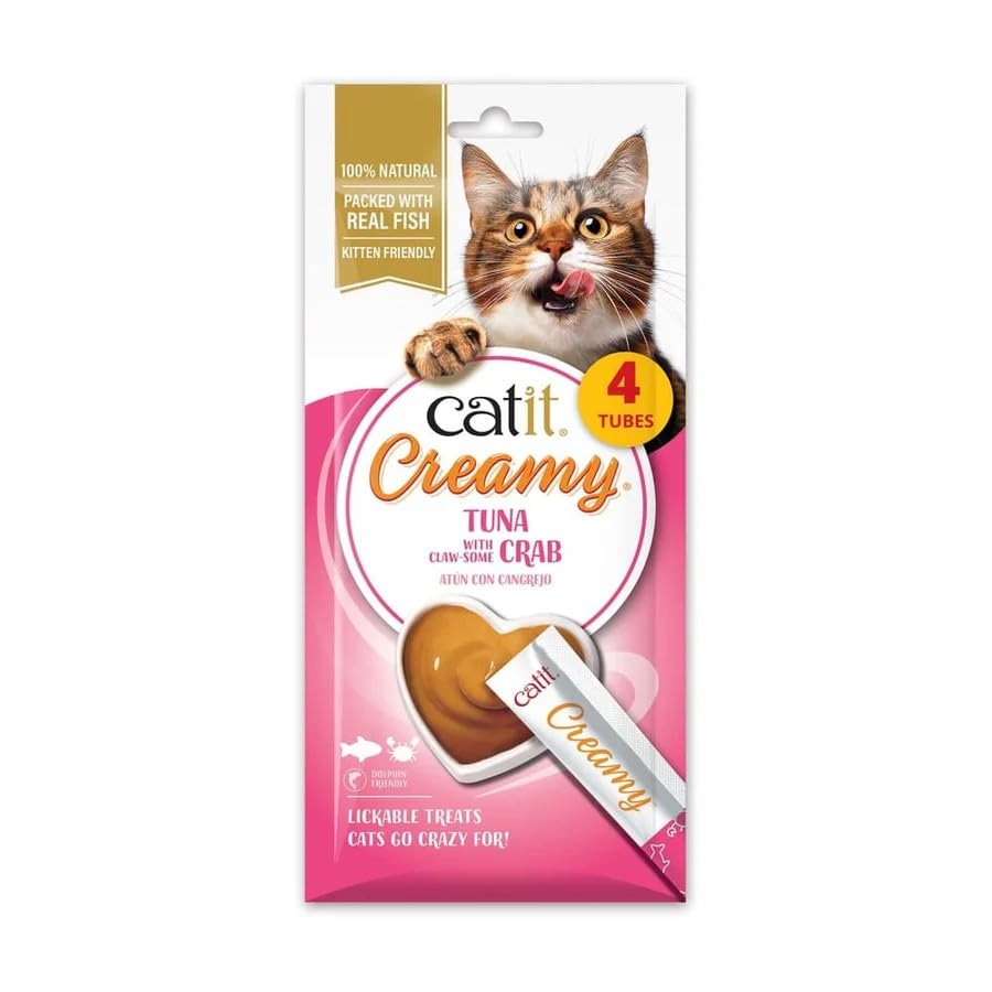 catit-creamy-snack-cr-meux-pour-chat-thon-et-crabe-4-tubes-x-10-g image 4