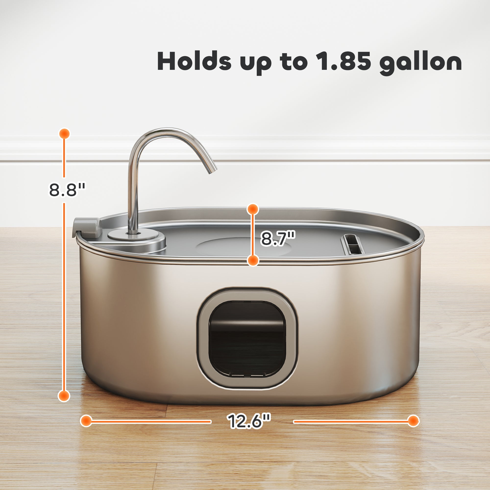 pawhut-fontaine-eau-7l-en-inox-avec-filtres-et-pompe-silencieuse-pour-chat-et-ch image 5