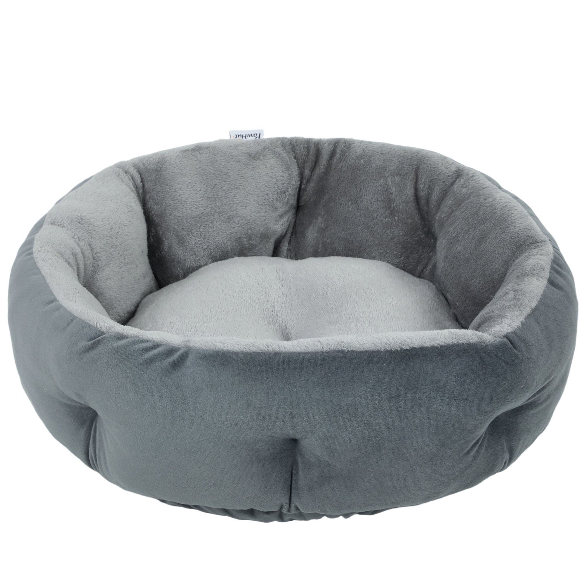 pawhut-panier-r-versible-rond-pour-chat-et-petit-chien-gris-fonc image 2
