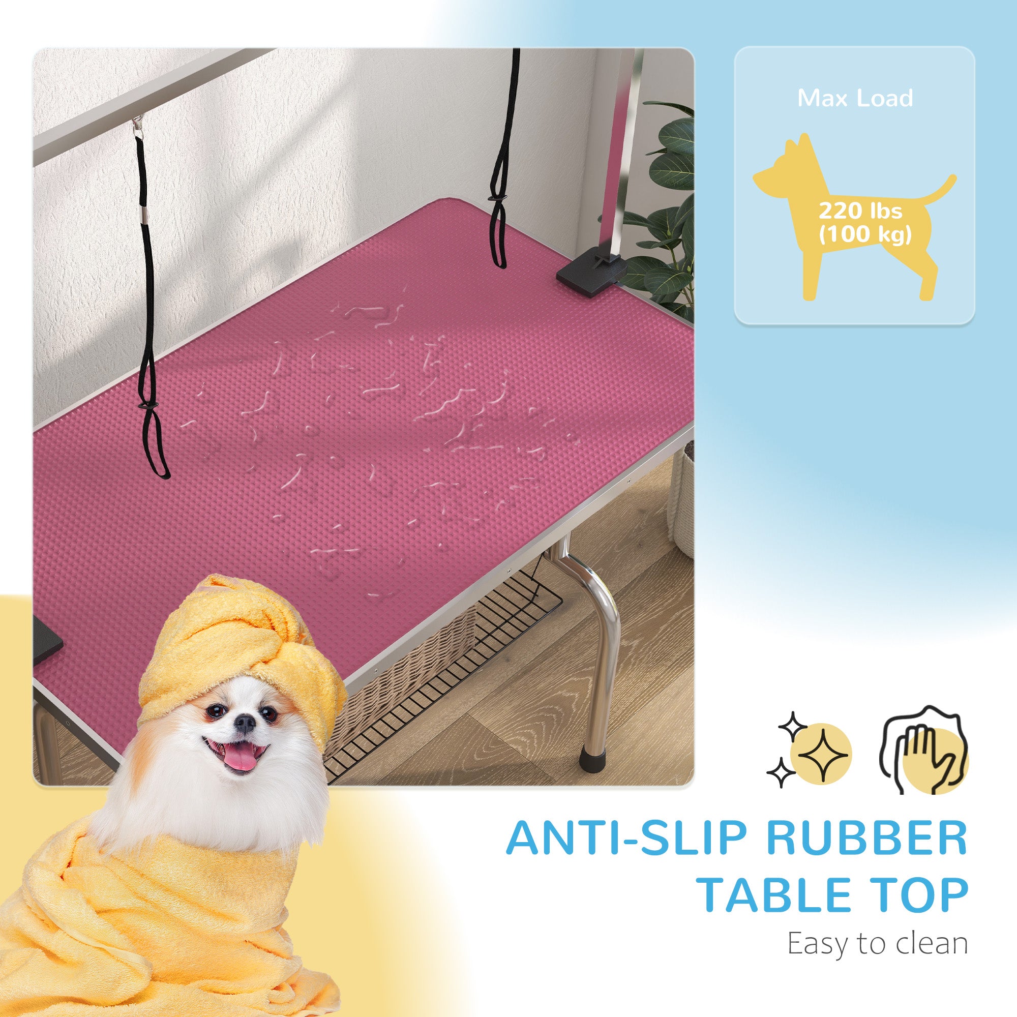 pawhut-table-de-toilettage-pliable-pour-chien-43-109-cm-avec-bras-r-glable-8-32- image 7