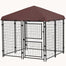 pawhut-chenil-ext-rieur-tanche-140-x-140-x-152-cm-double-porte-pour-chiens-marro image 2