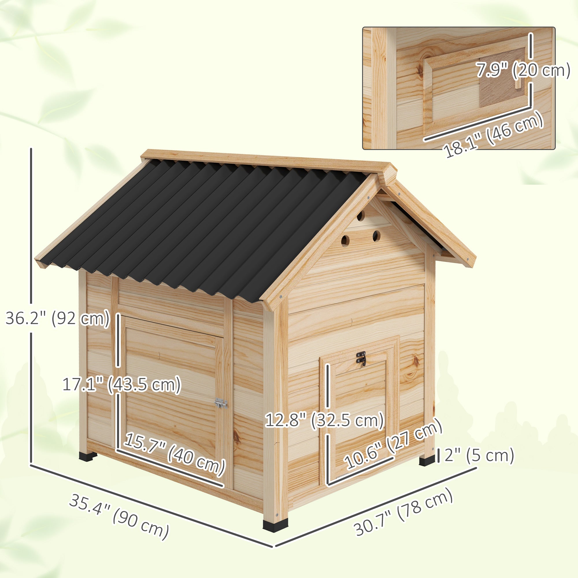 pawhut-maison-pour-canards-en-bois-naturel-avec-toit-ouvrant image 5