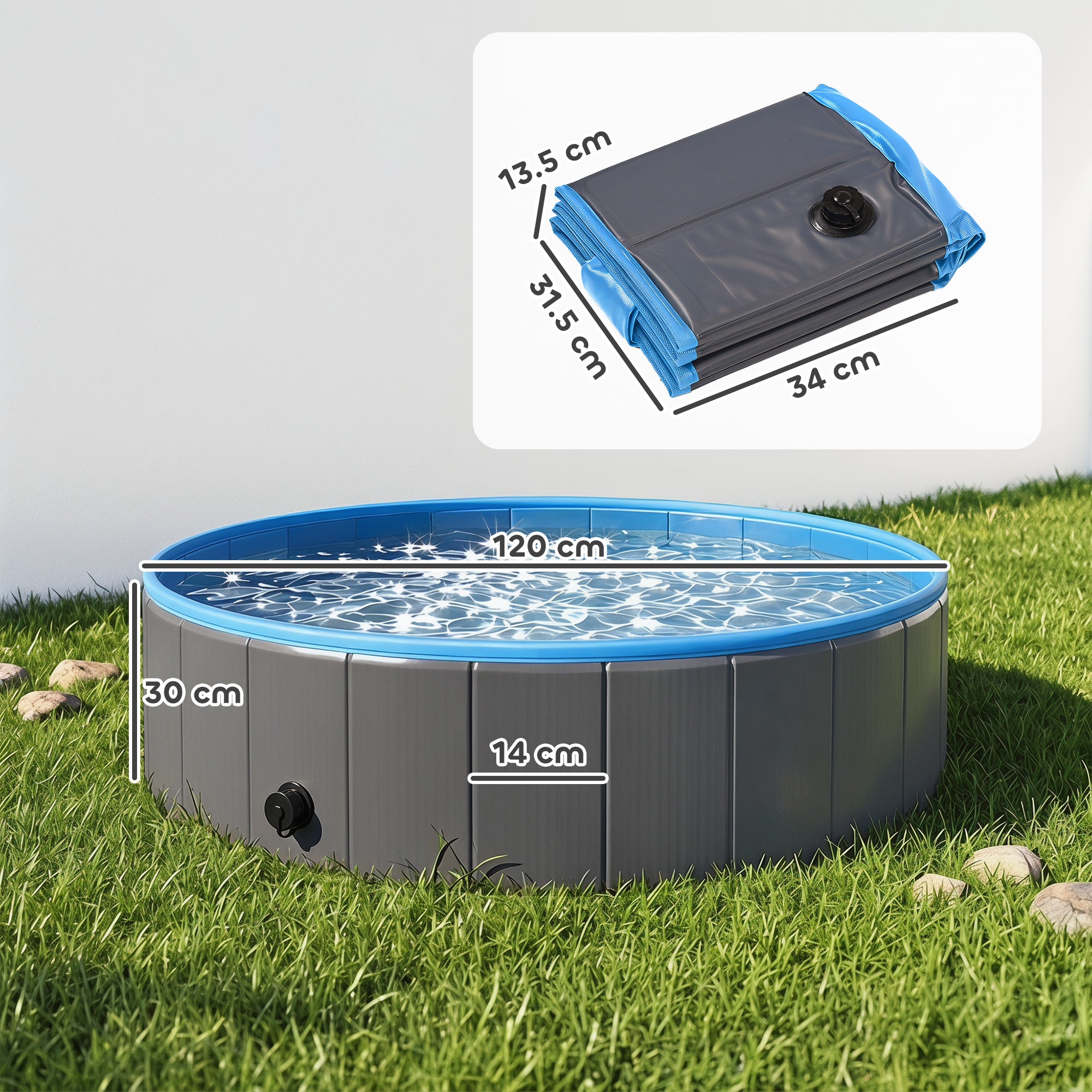 pawhut-piscine-pliable-pour-chien-fond-antid-rapant-120-x-30-cm-avec-adaptateur- image 5