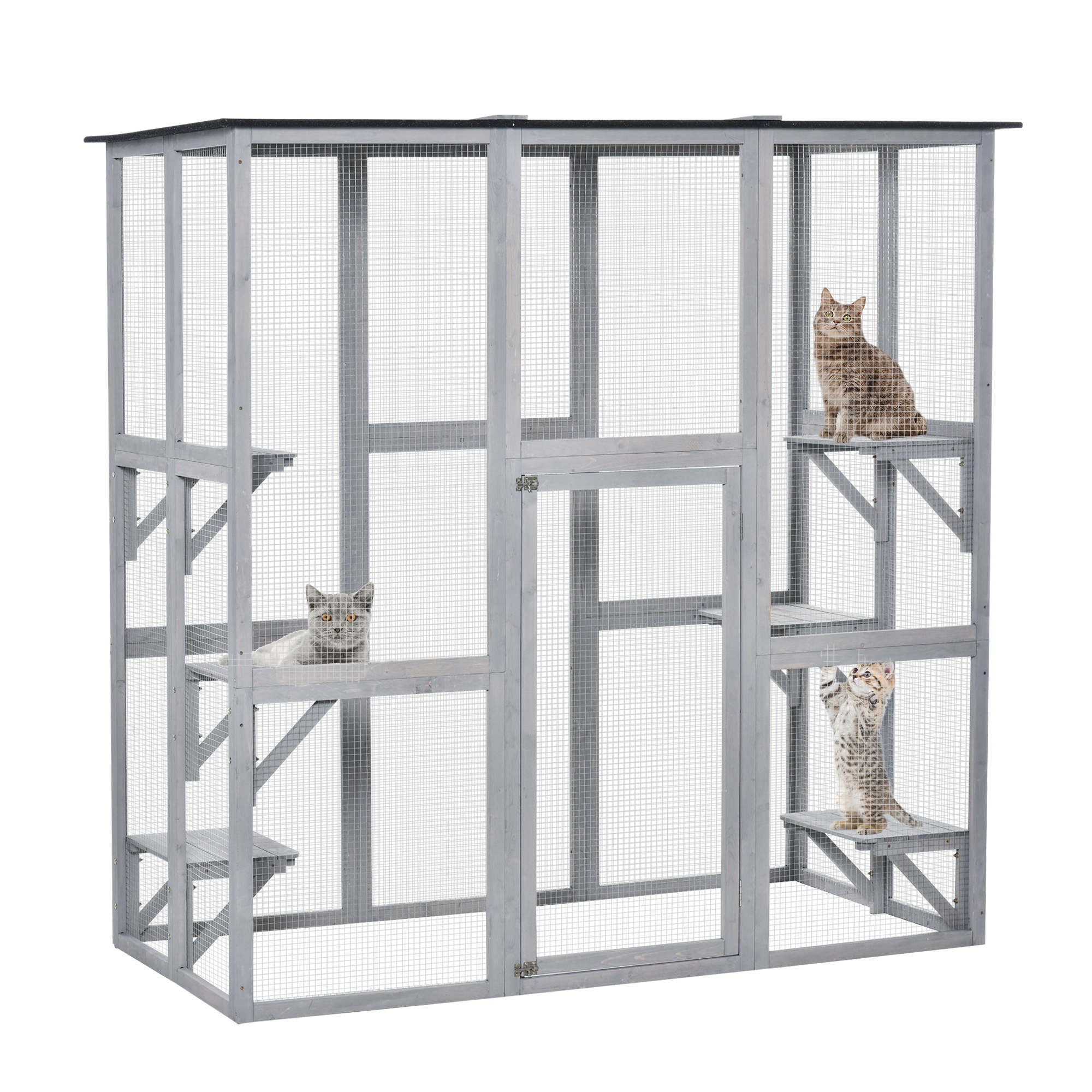 pawhut-enclos-ext-rieur-catio-multi-chats-180-x-98-x-180-cm image 2