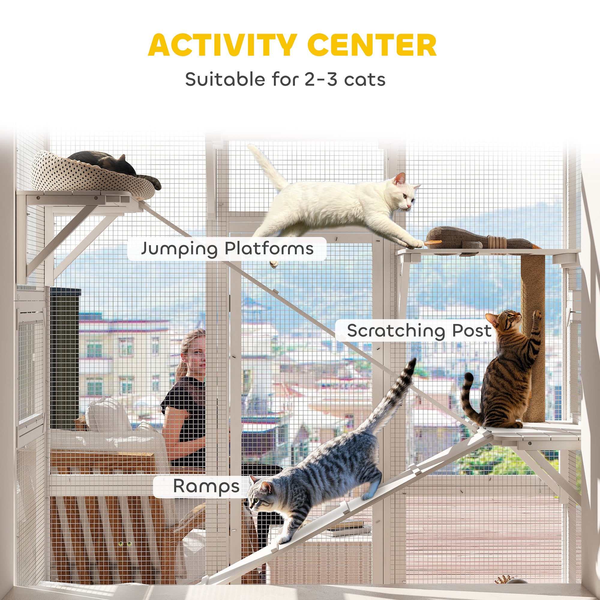 pawhut-grand-enclos-ext-rieur-chat-catio-6-plateformes-blanc image 7