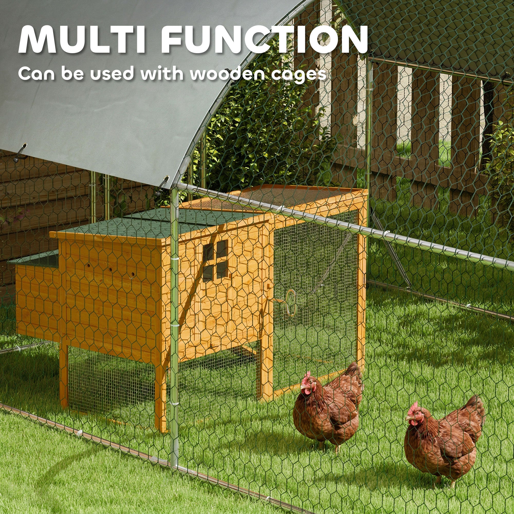 pawhut-grand-parc-grillag-poules-toit-d-me-avec-b-che-9-2-x-31-2-x-6-4-argent image 7