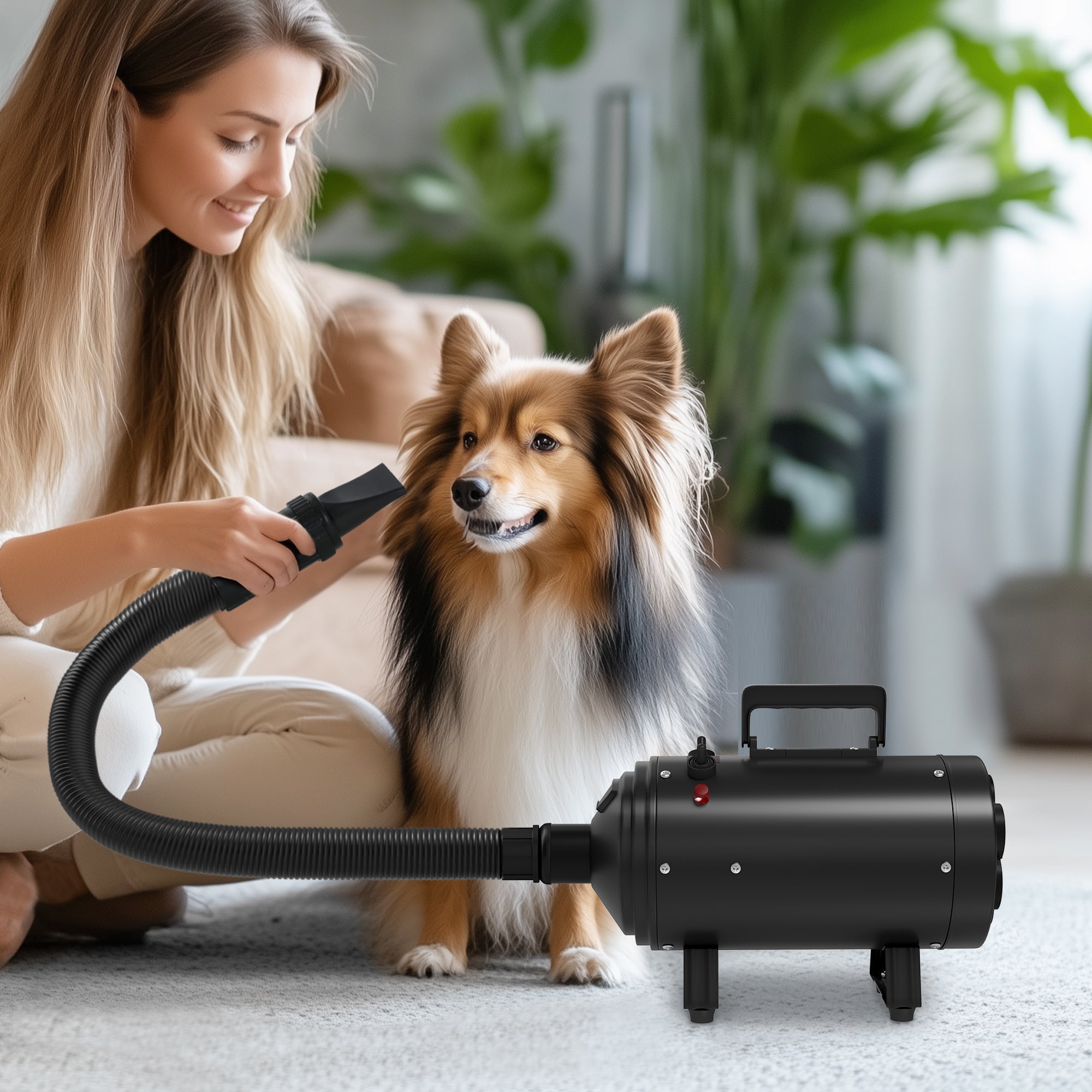 pawhut-s-che-cheveux-chien-2200w-temp-rature-et-d-bit-r-glables-3-embouts-noir image 4