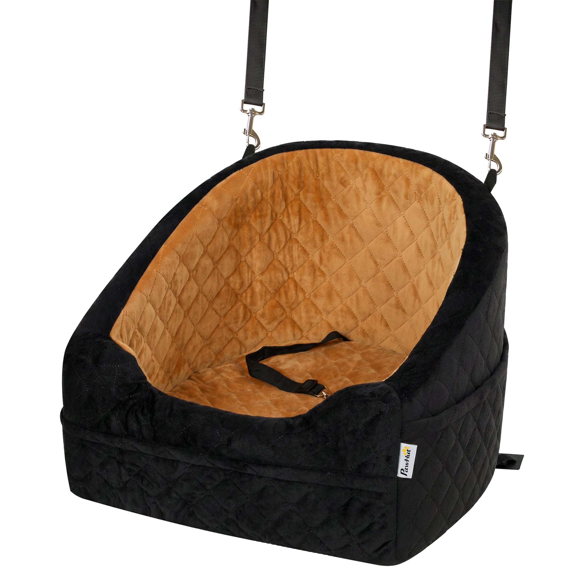 pawhut-si-ge-auto-pour-chien-petit-chien-moins-de-10kg-avec-coussin-pais-marron image 2