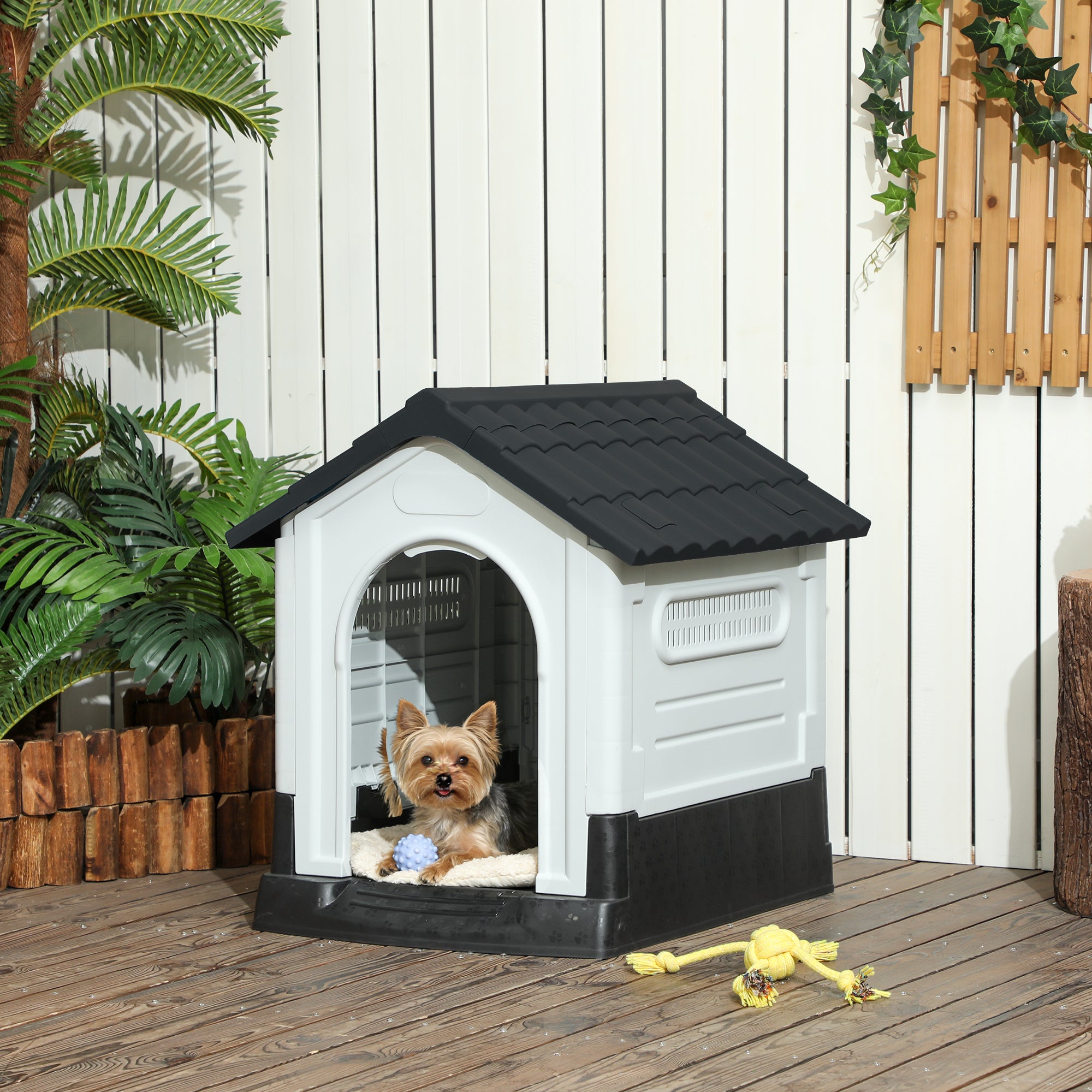 pawhut-niche-d-ext-rieur-plastique-ventil-e-pour-petits-chiens-gris-fonc image 4