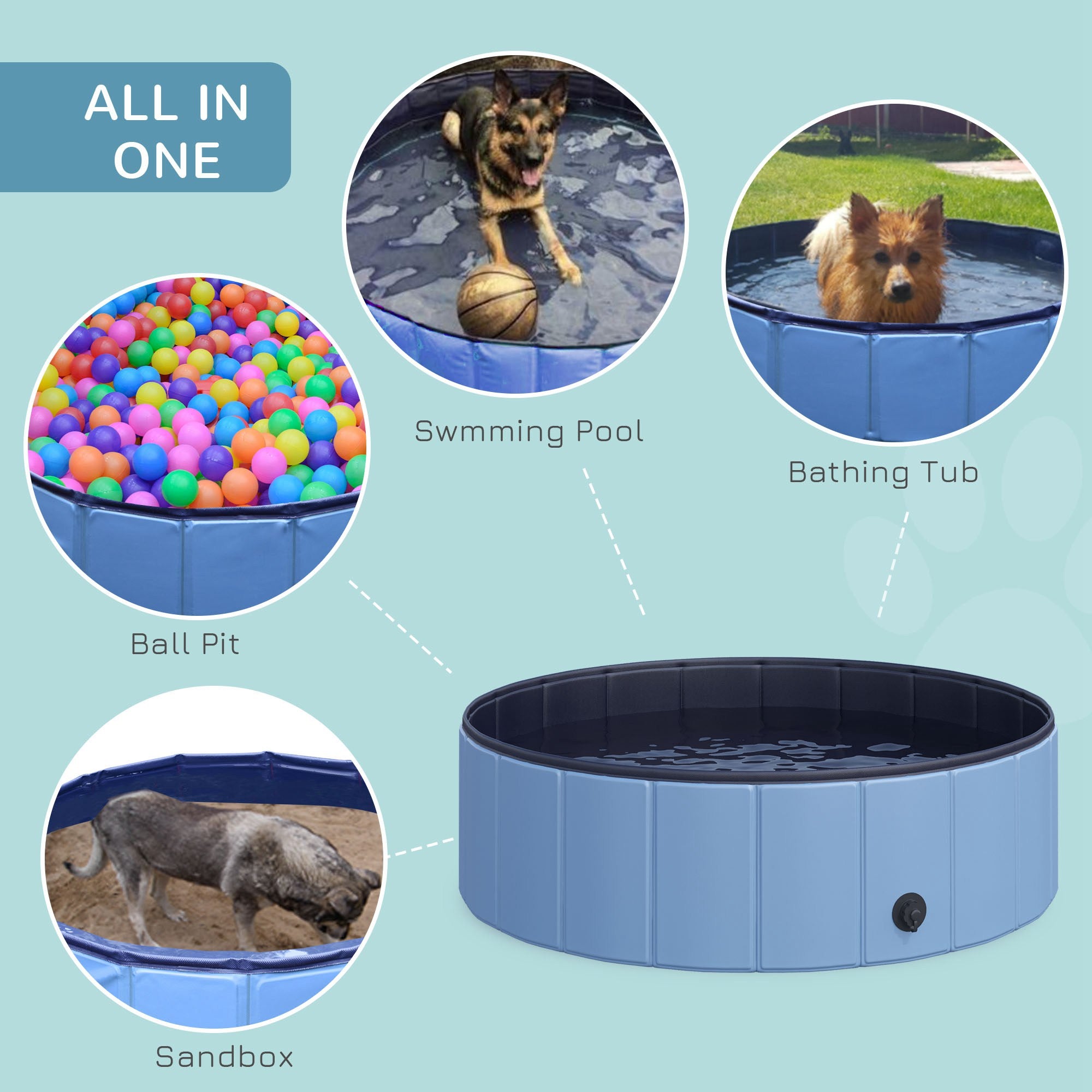 pawhut-piscine-pliable-pour-chien-bleue-100-x-30-cm-avec-vidange-et-fond-antid-r image 6