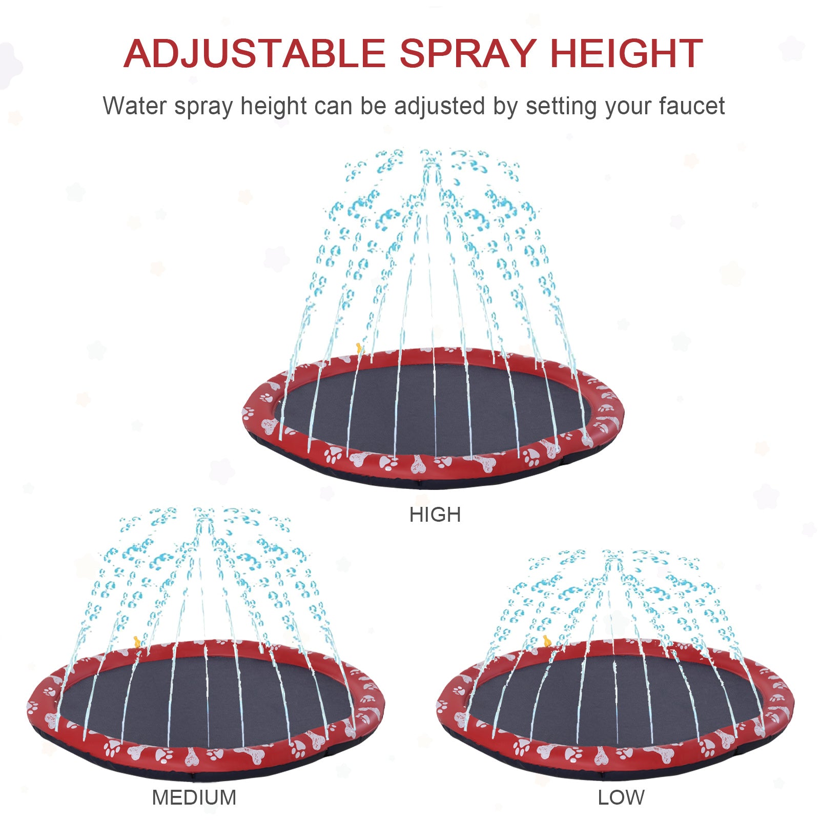 pawhut-tapis-splash-pad-chien-150-cm-rouge-antid-rapant-avec-jet-arroseur-pliabl image 8