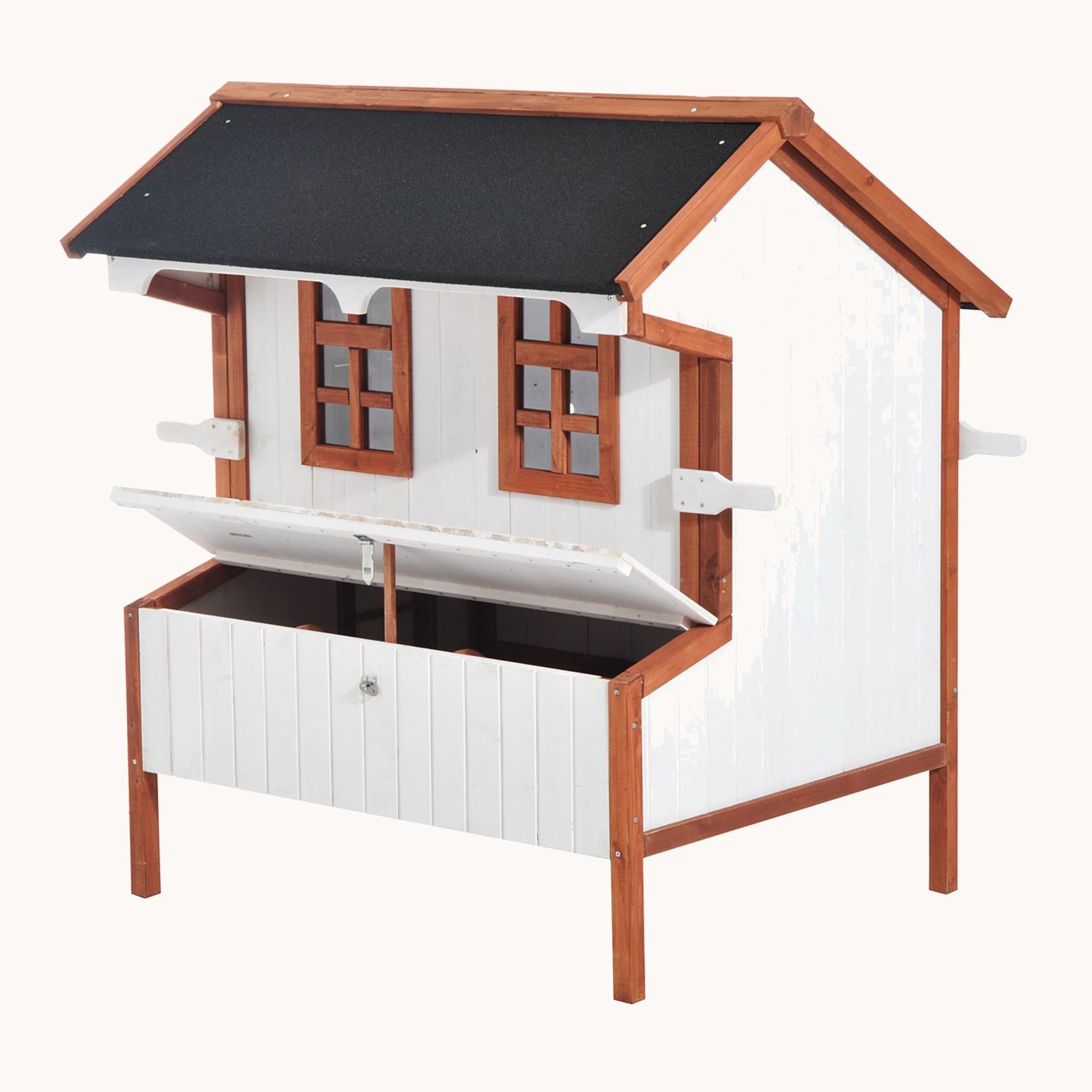 pawhut-poulailler-sur-lev-119-cm-avec-pondoir-pour-3-5-poules image 3