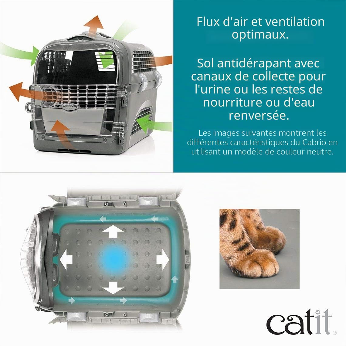 catit-cabrio-cage-de-transport-pour-chat-turquoise image 6