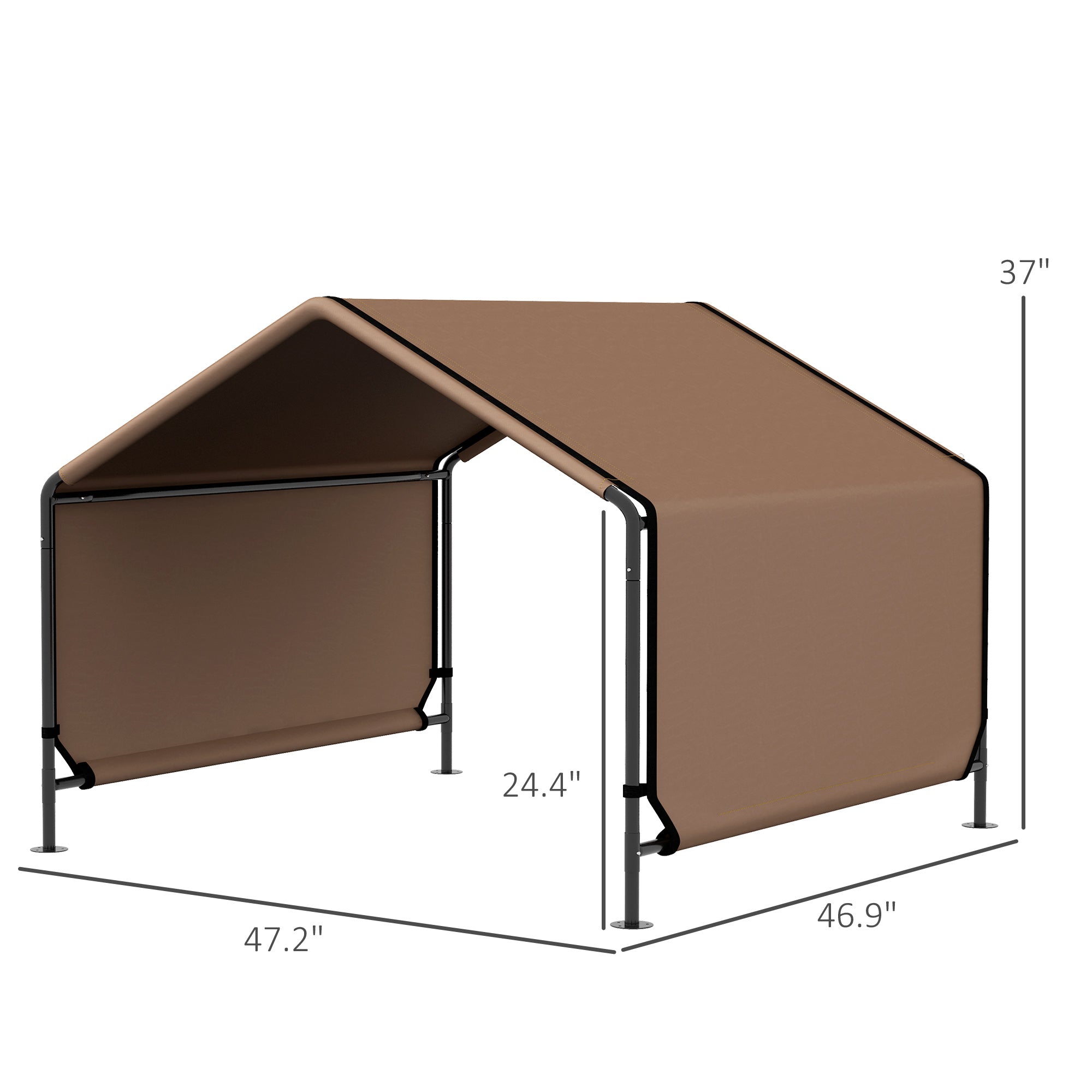 pawhut-tente-d-ombre-pour-chien-portable-hydrofuge-marron image 5