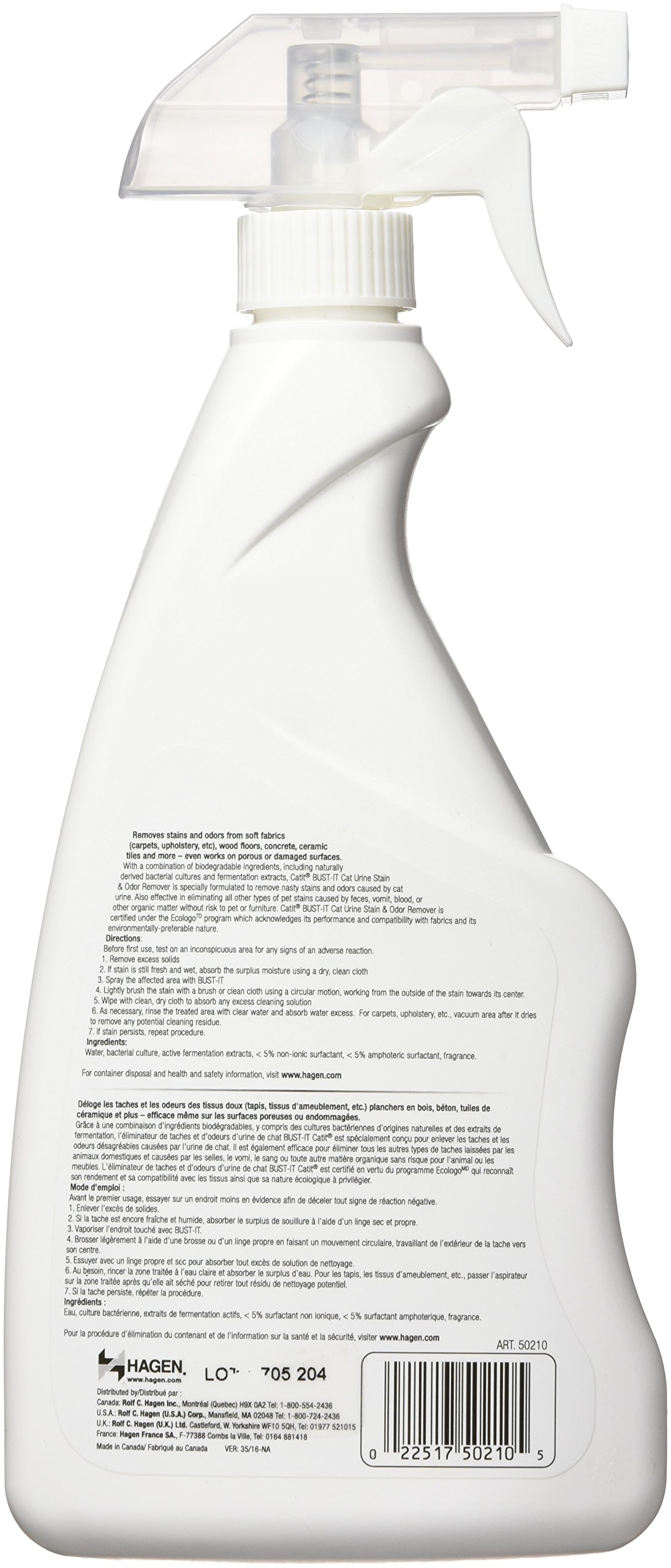 catit-bust-it-liminateur-de-taches-d-odeurs-et-d-urine-pour-chat-spray-g-chette- image 2