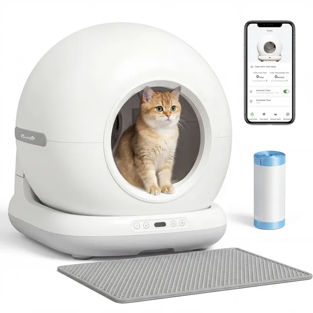 pawhut-liti-re-autonettoyante-automatique-72-l-connect-e-avec-contr-le-app-pour- image 1