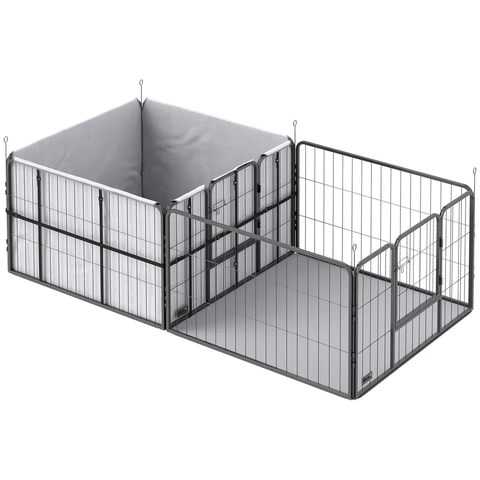 pawhut-caisse-de-mise-bas-modulable-avec-housse-et-tapis-pour-chien image 1