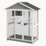pawhut-voli-re-cage-oiseaux-bois-164-cm-grise-avec-4-perchoirs-et-plateau image 2