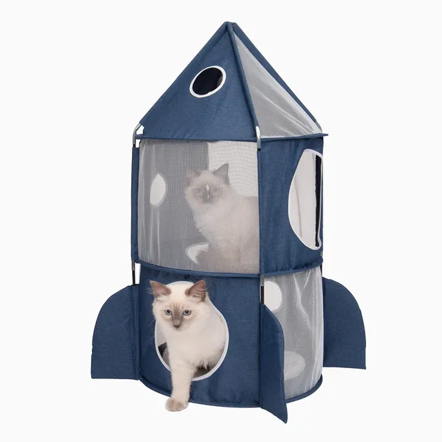 catit-vesper-fus-e-bleu-tour-de-jeu-fus-e-3-niveaux-pour-chat image 1