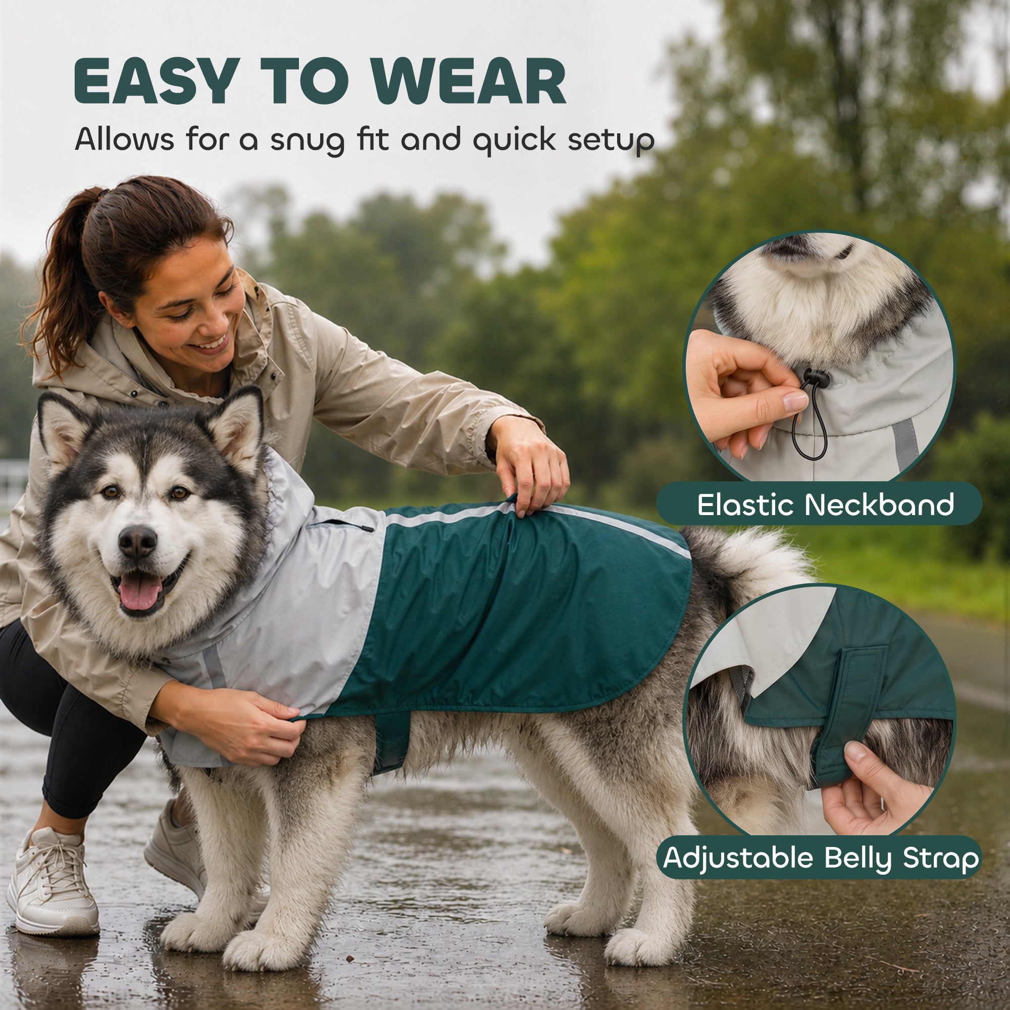pawhut-imperm-able-chien-xl-vert-avec-capuche-bandes-r-fl-chissantes-et-trou-lai image 8