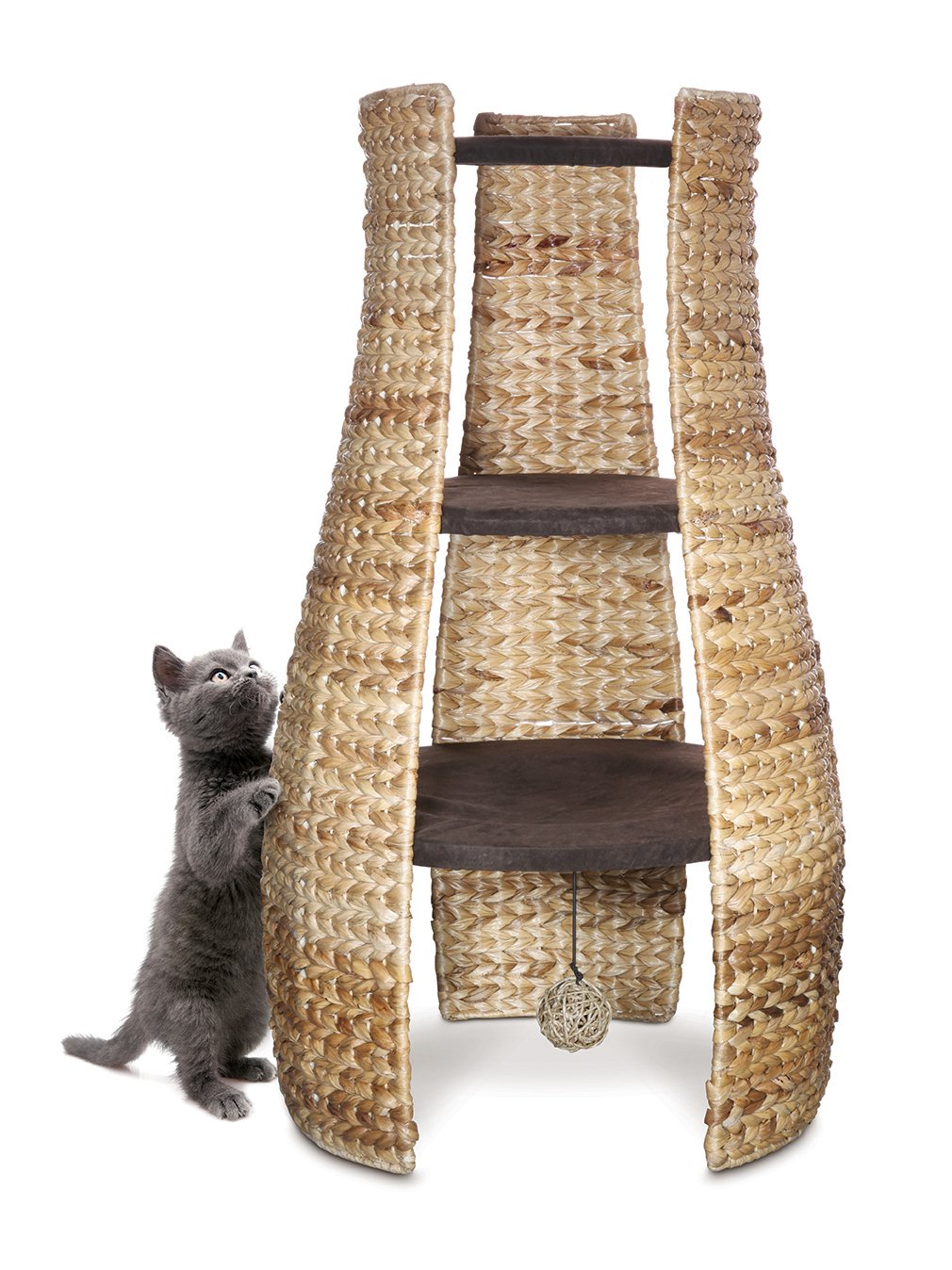catit-hideaway-arbre-chat-3-tages-fibre-de-banane-87-x-58-cm image 2