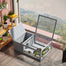 pawhut-maison-tortue-en-bois-36-int-rieur-ext-rieur-2-pi-ces-gris image 3