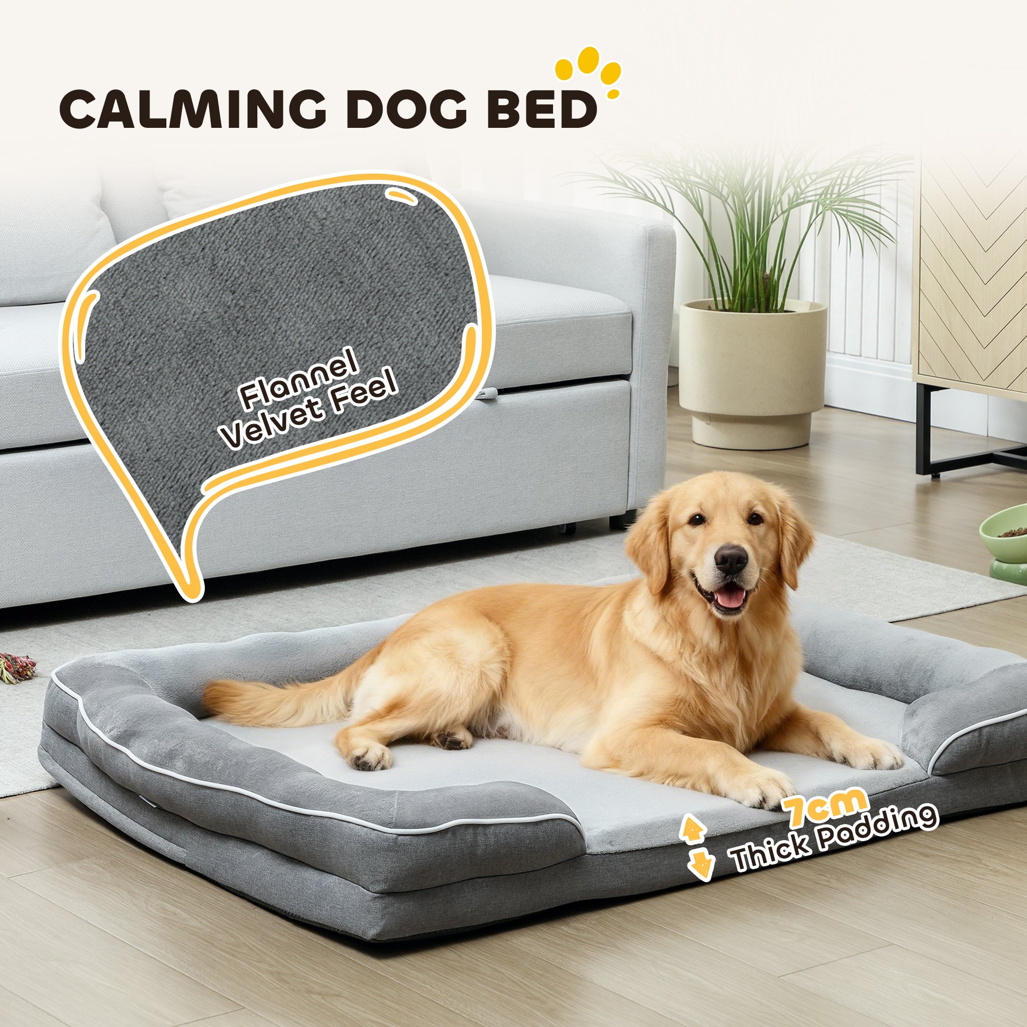 pawhut-canap-lit-orthop-dique-pour-chien-en-gel-m-moire-avec-housse-lavable-gris image 6