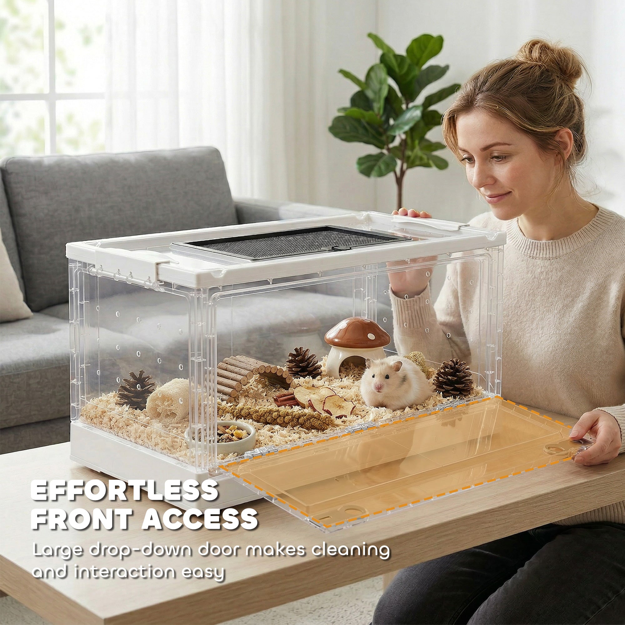 pawhut-cage-hamster-empilable-22-avec-porte-avant-blanc image 6