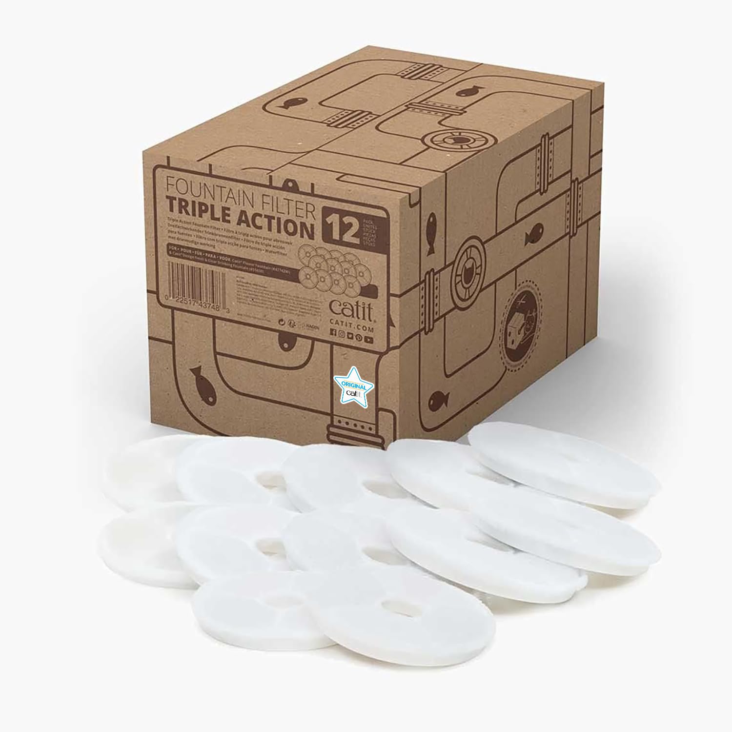 catit-triple-action-pack-de-12-filtres-pour-fontaine-fleur-43742 image 1