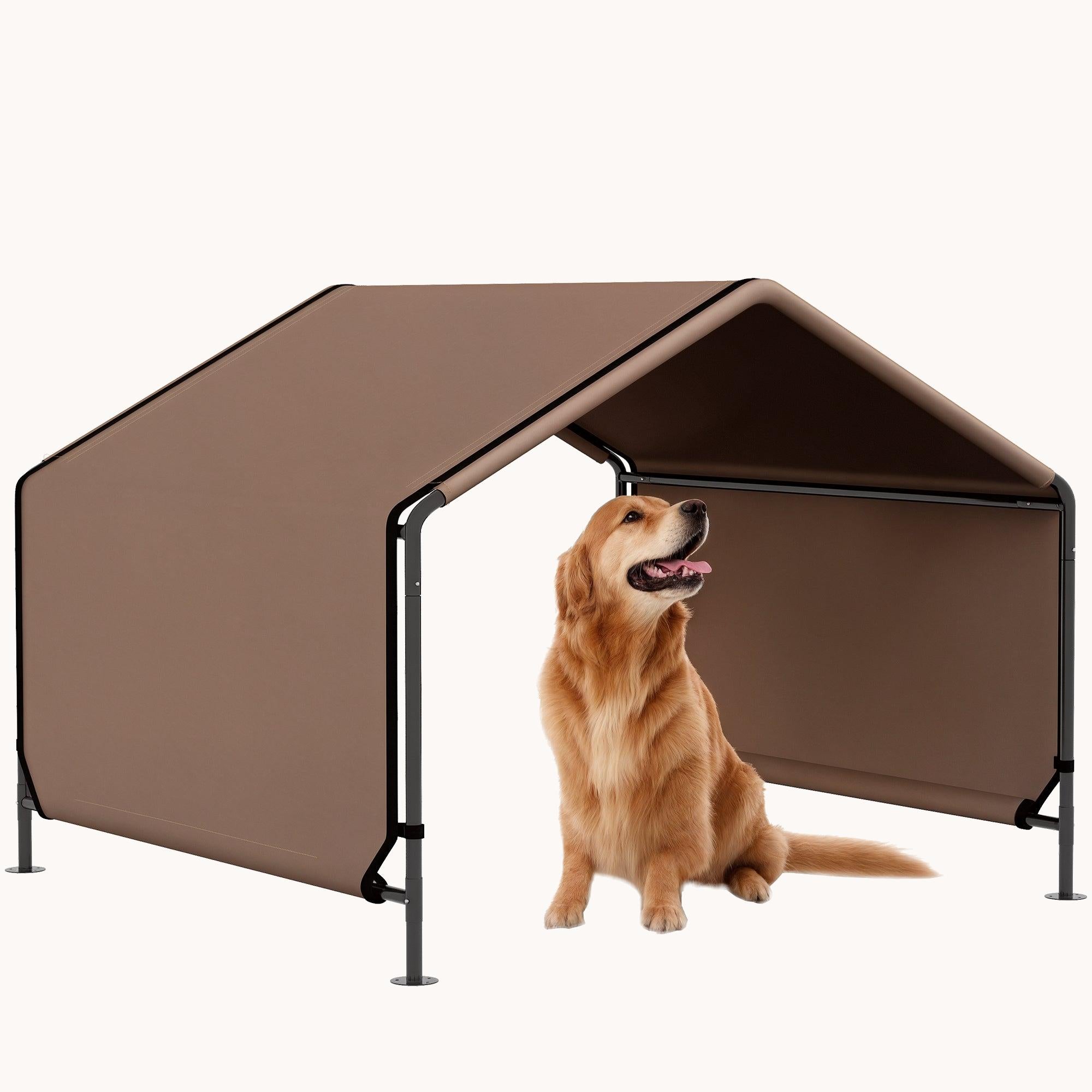 pawhut-tente-d-ombre-pour-chien-portable-hydrofuge-marron image 1