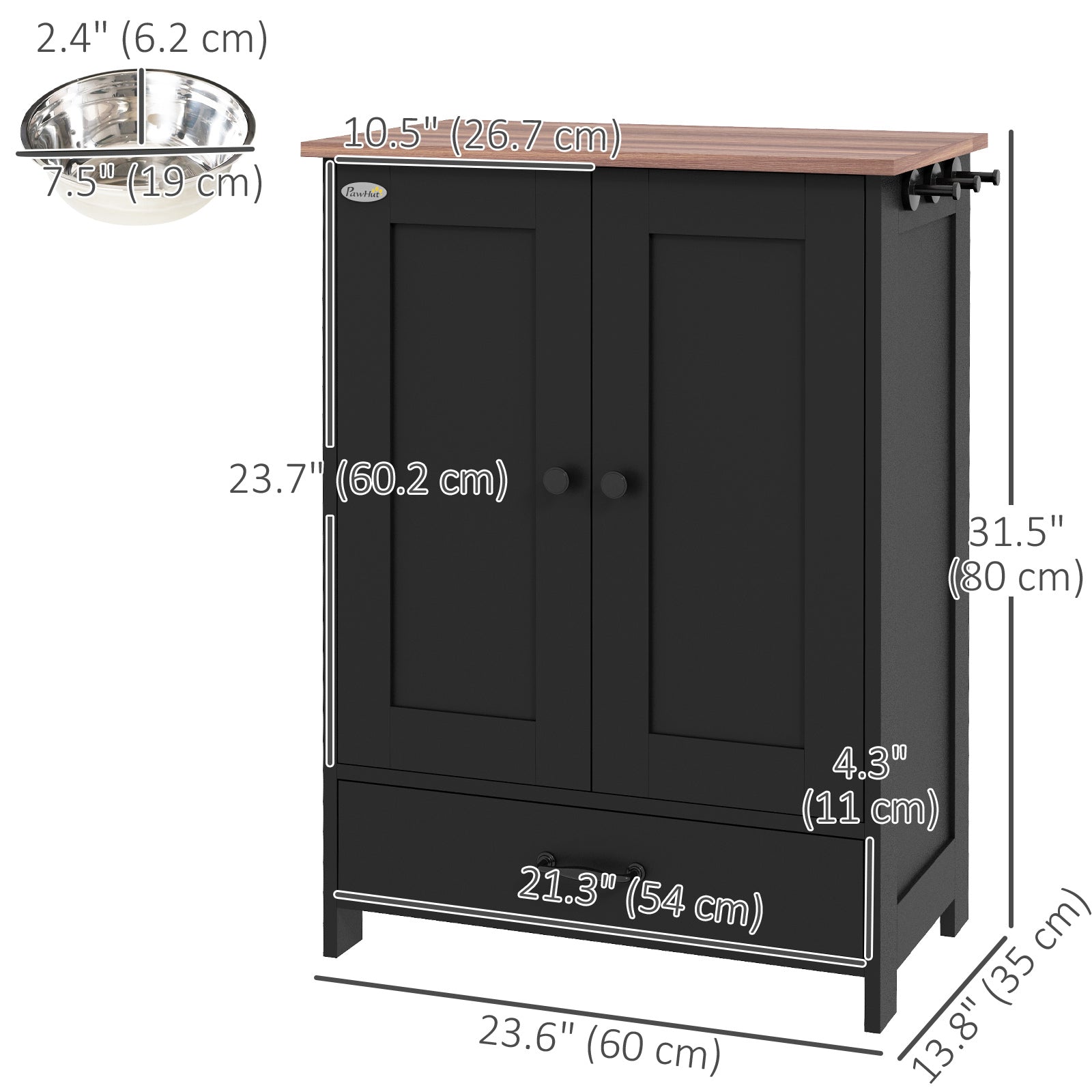pawhut-station-d-alimentation-chien-avec-bols-cach-s-et-placard-de-rangement-noi image 5