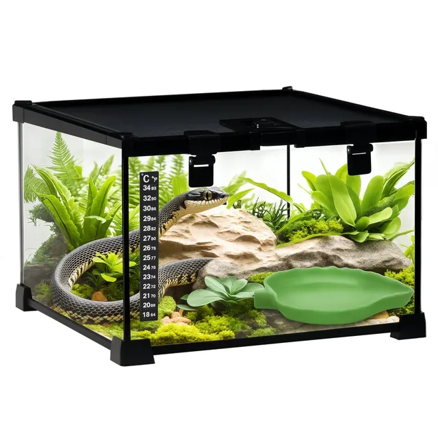 pawhut-terrarium-360-anti-vasion-30x30x20-cm-avec-bassin image 1