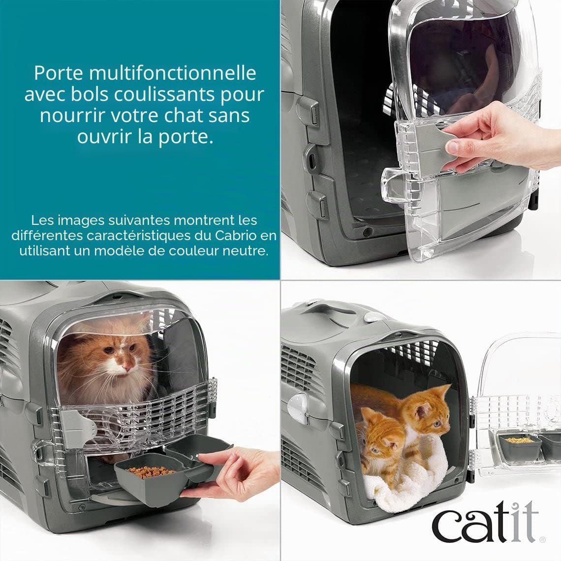 catit-cabrio-cage-de-transport-pour-chat-turquoise image 4