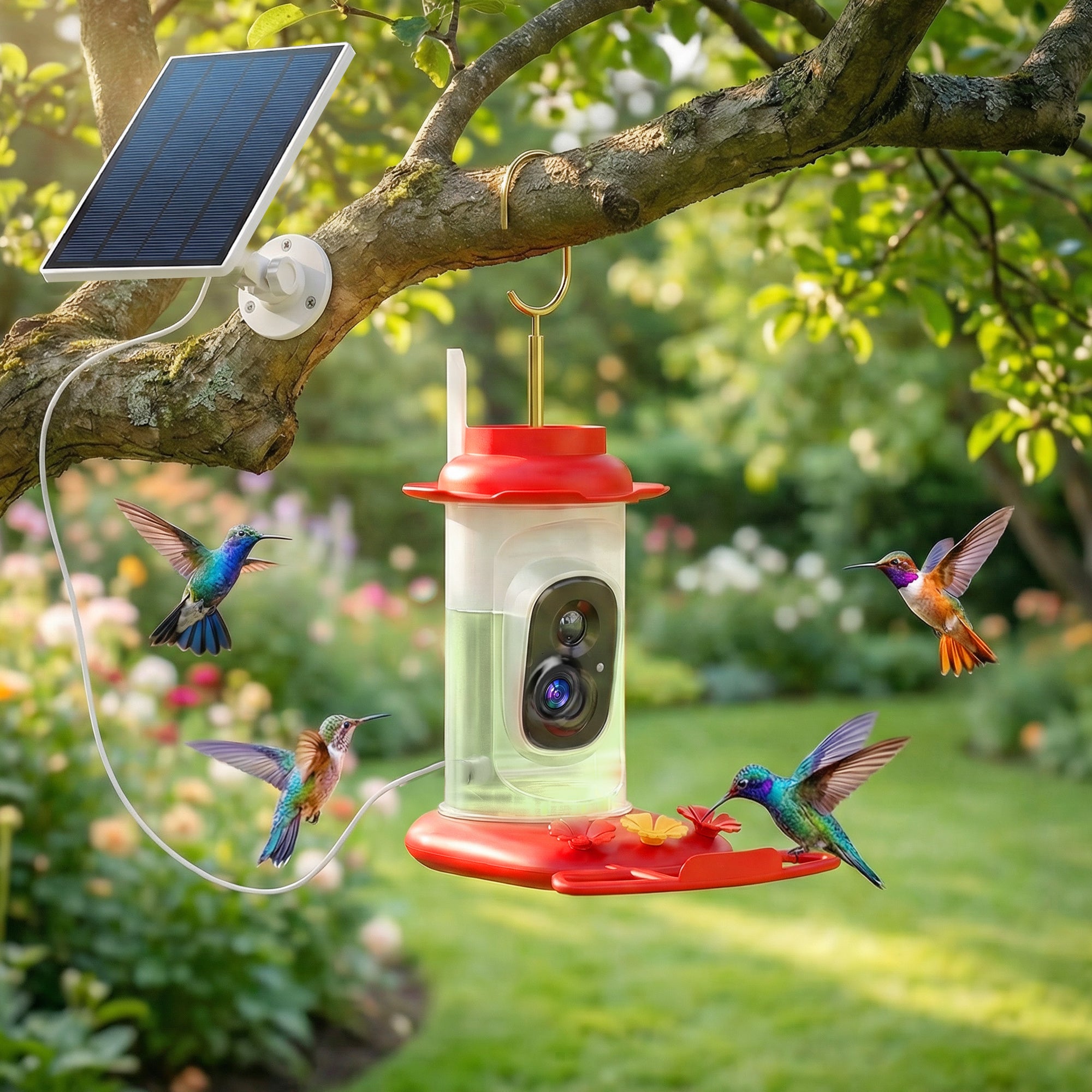 pawhut-mangeoire-oiseaux-avec-cam-ra-2k-ai-16000-esp-ces-solaire-3w-et-alertes-l image 3