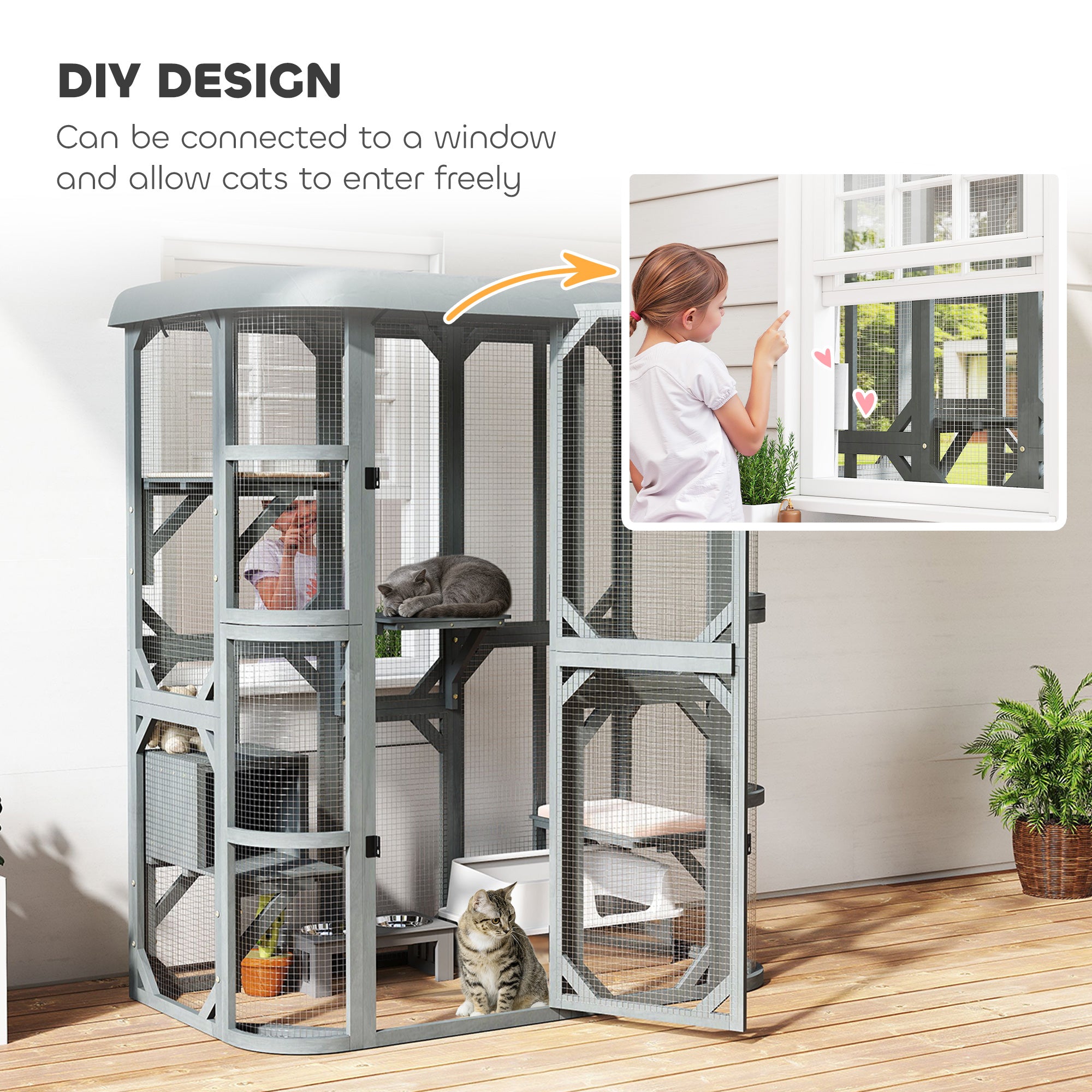 pawhut-pavillon-d-aventure-ext-rieur-pour-chat-walk-in-156-x-80-x-180-cm-gris image 8