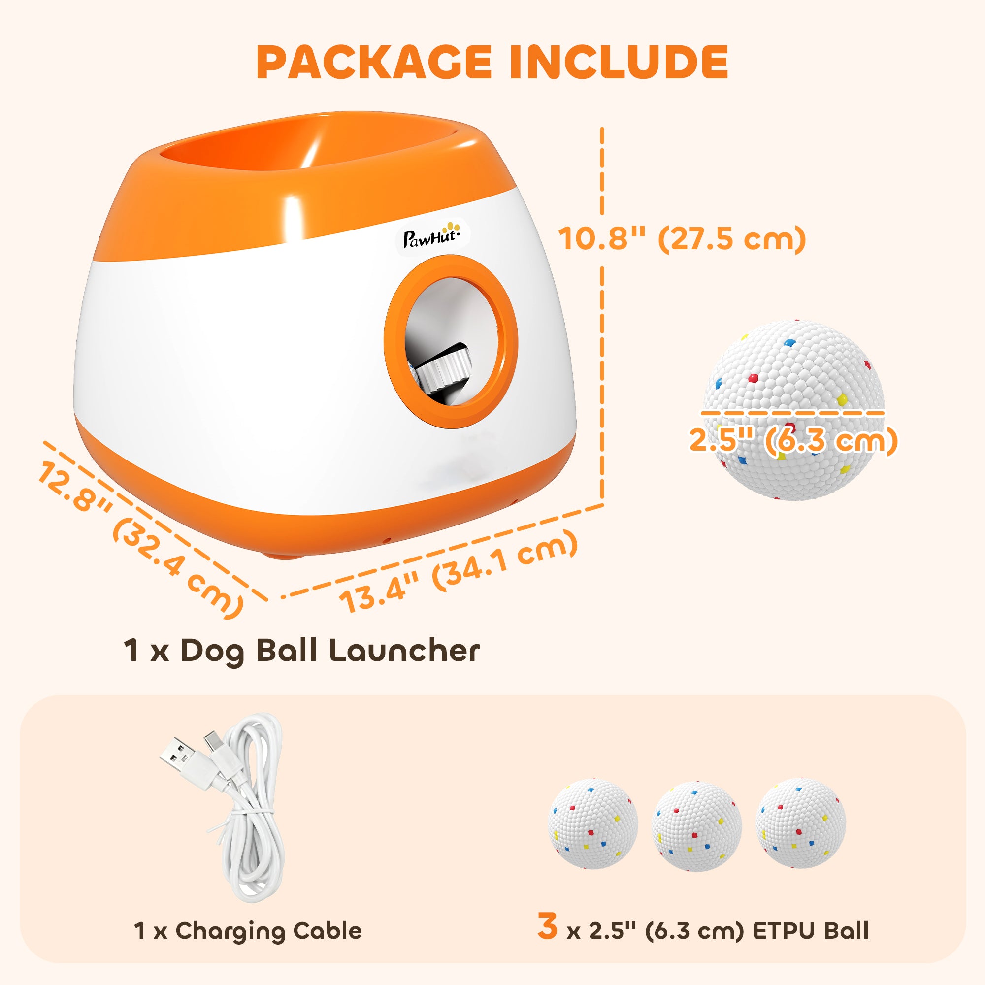 pawhut-lanceur-de-balle-automatique-pour-chien-avec-3-balles-etpu-8-24-m-orange image 5