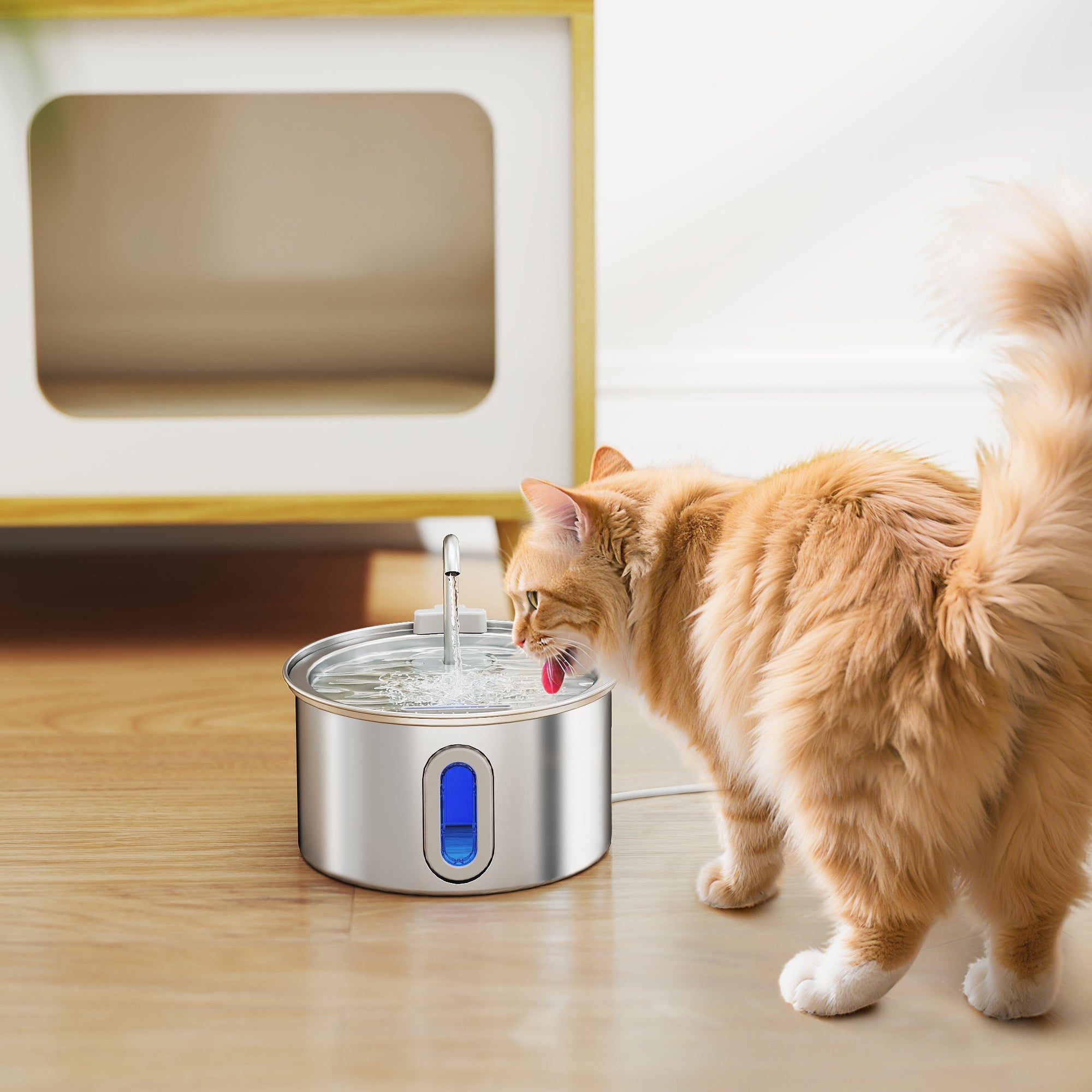 pawhut-fontaine-eau-chat-inox-2-5-l-ultra-silencieuse-7-filtres image 4