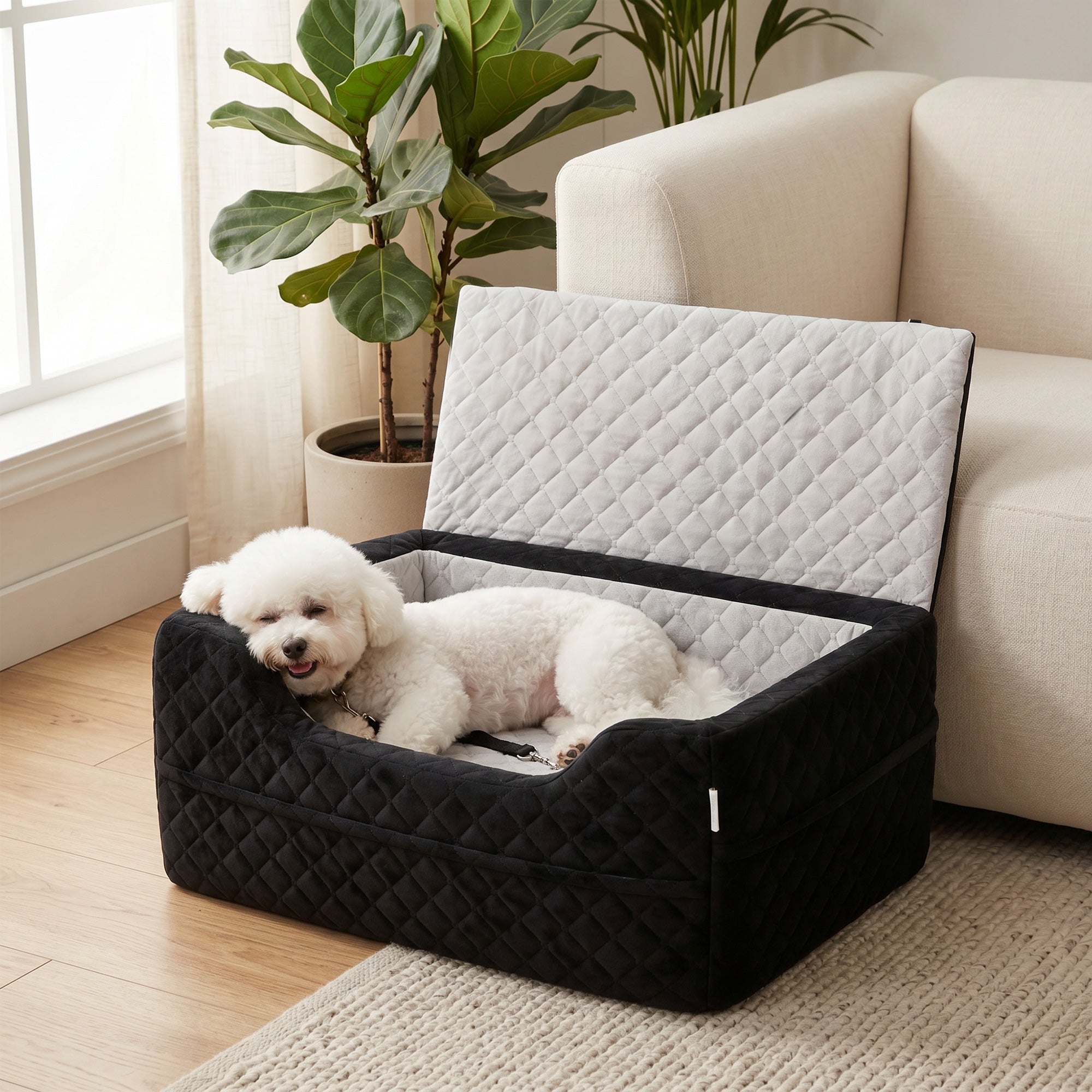 pawhut-si-ge-auto-rehausseur-pour-chien-petit-chien-moins-de-10kg-lit-de-voyage- image 4