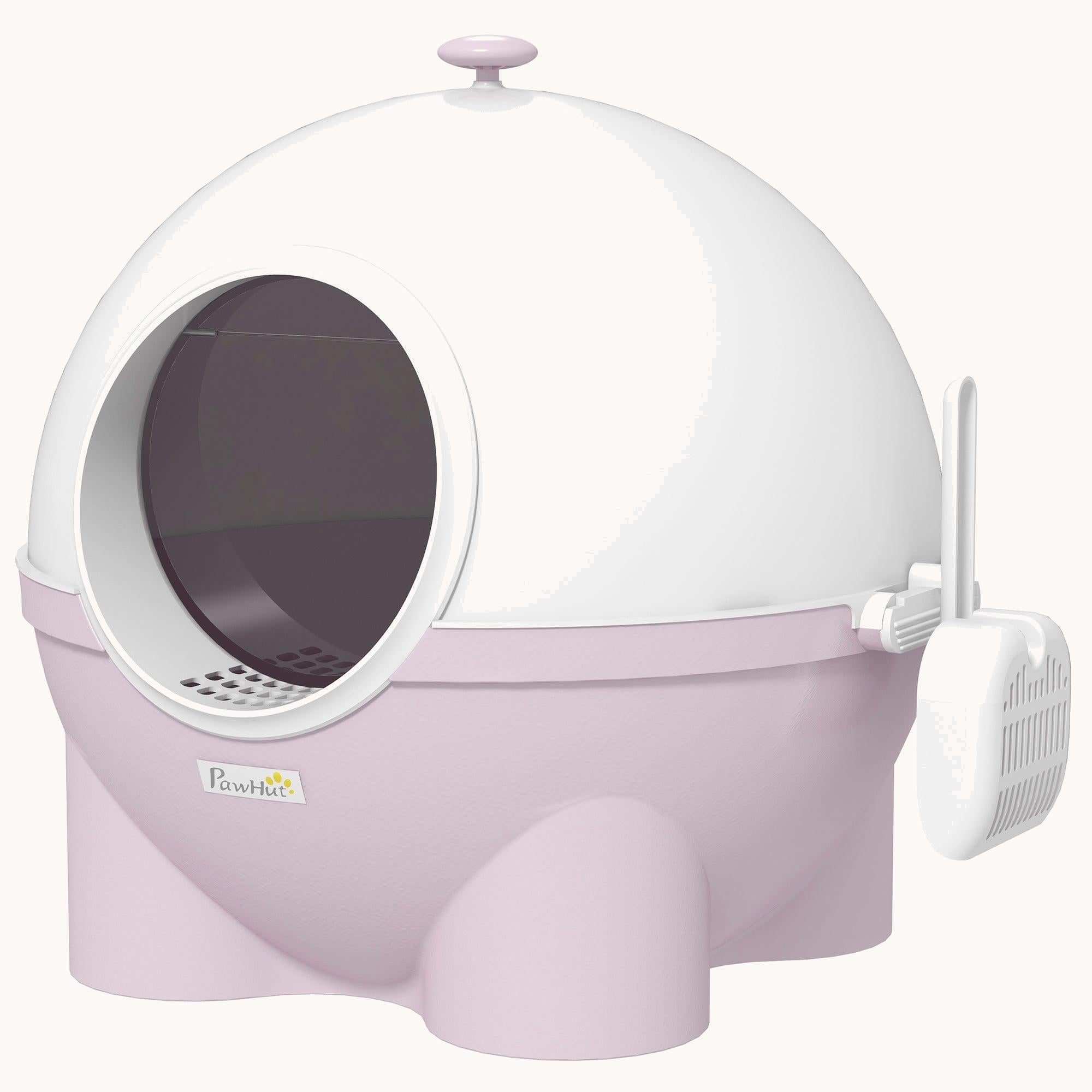 pawhut-bac-liti-re-ferm-xxl-avec-porte-et-p-dale-rose-clair image 1