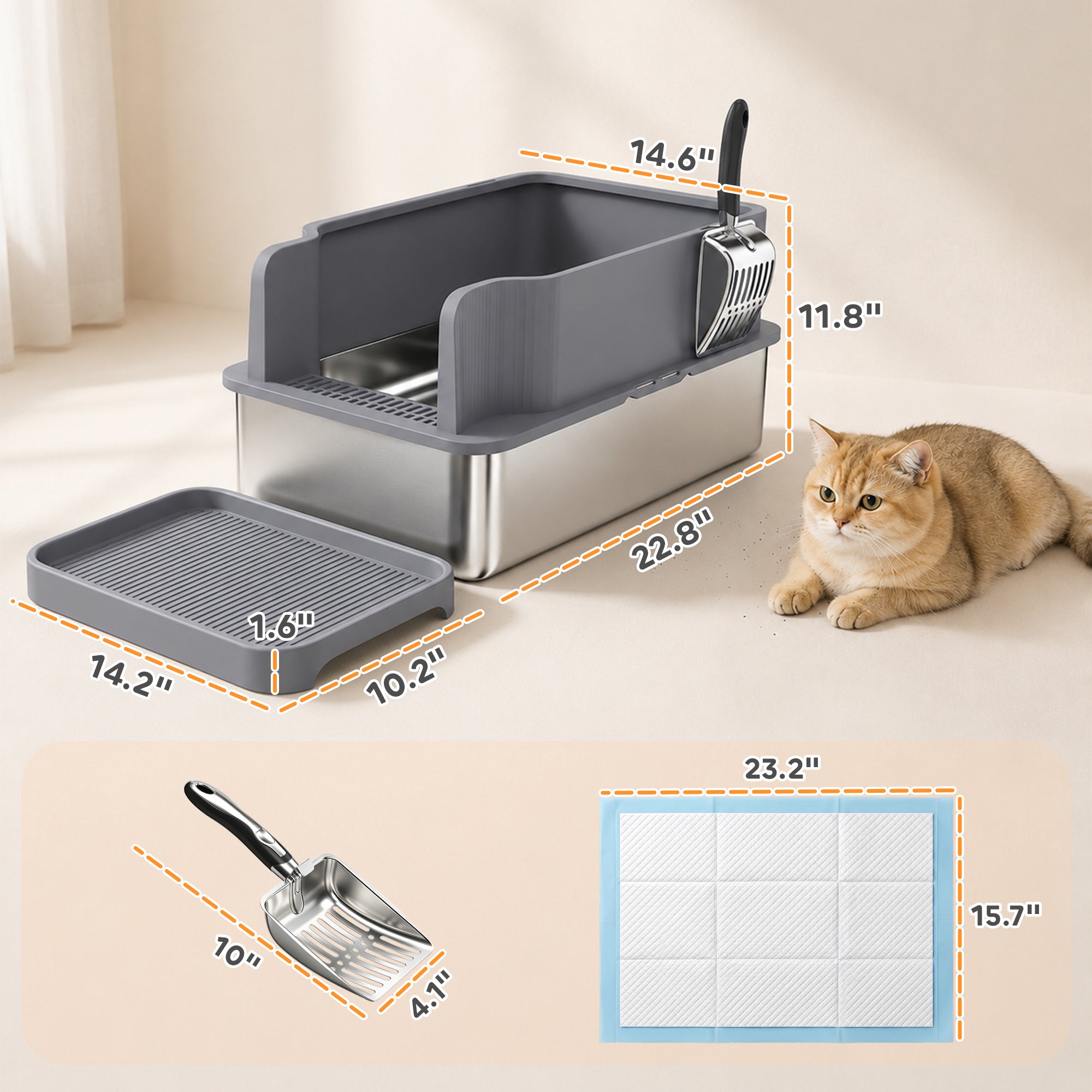 pawhut-bac-liti-re-tamiseur-inox-pour-granul-s-de-pin-58-x-37-x-30-cm image 5