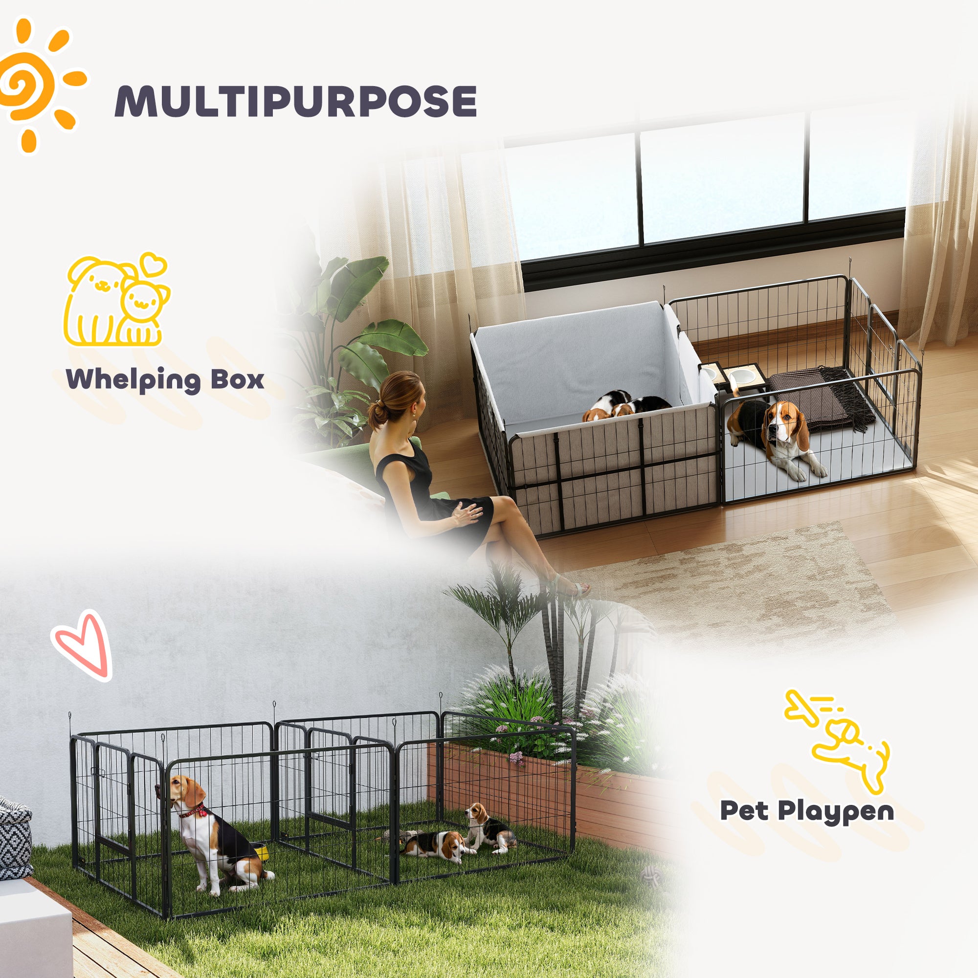 pawhut-caisse-de-mise-bas-modulable-avec-housse-et-tapis-pour-chien image 6